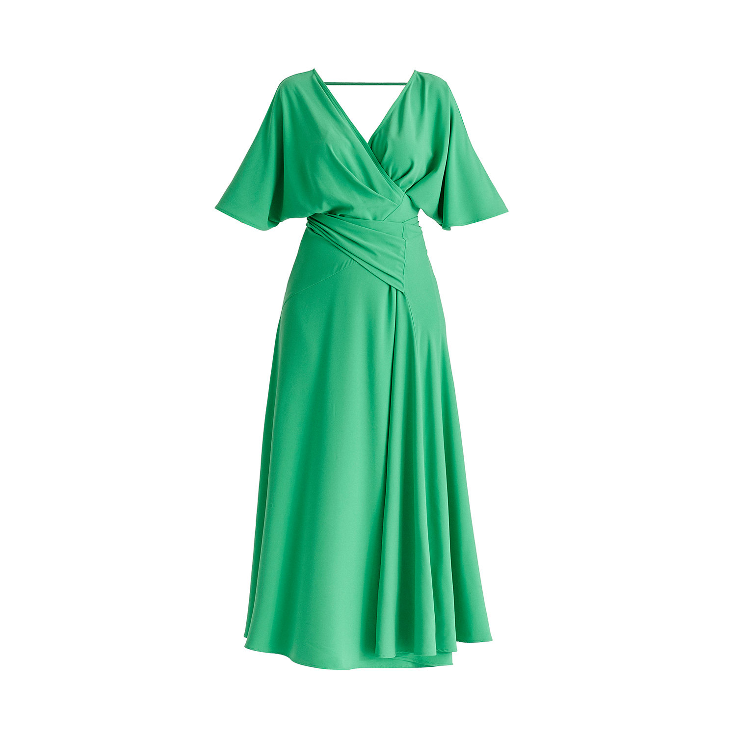 Women's Flare Sleeves Maxi Wrap Dress In Light Green | Extra Small | Paisie