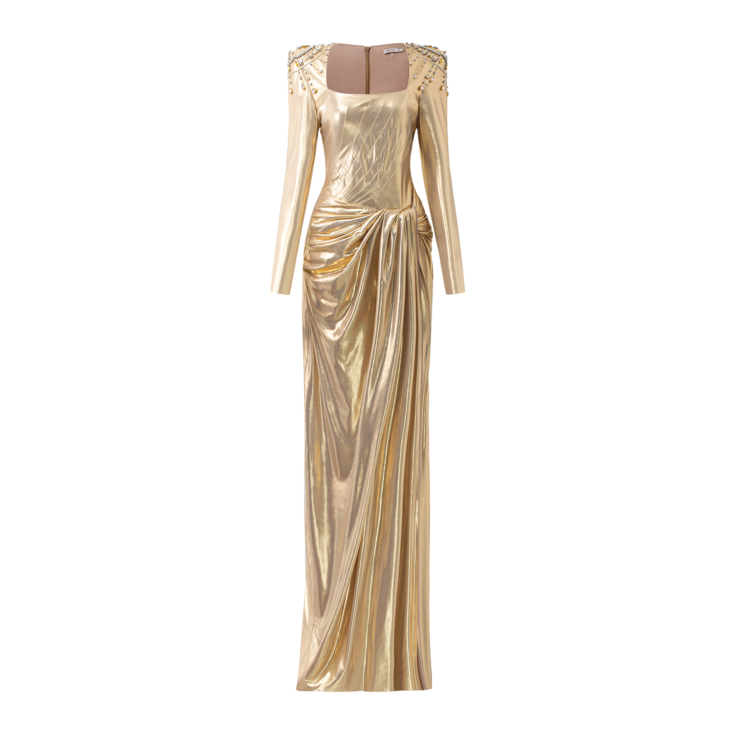 Essie Snatched Midaxi Bodycon Dress in Gold