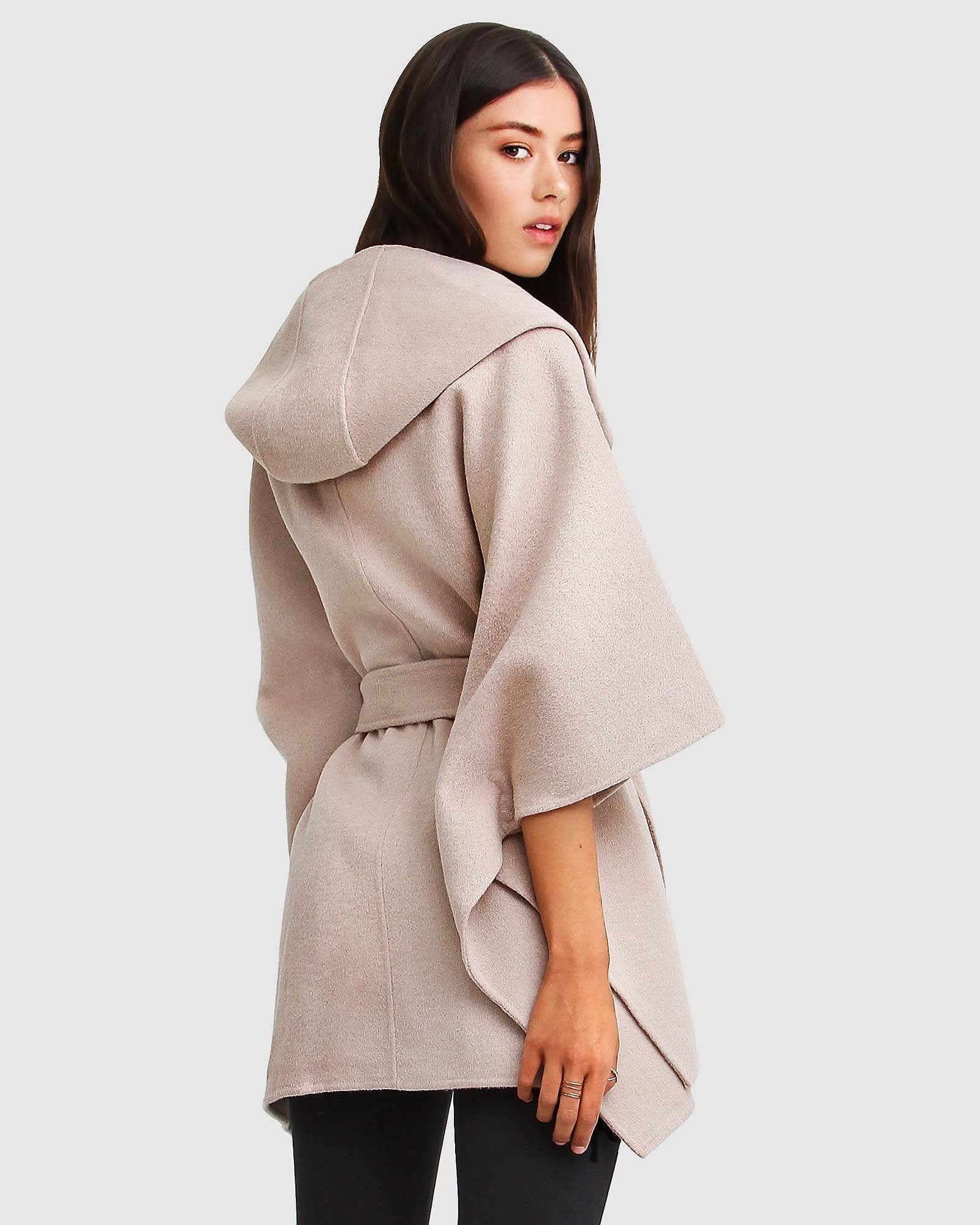 Jackson Landing Wool Blend Cape Coat - Sand | Belle & Bloom | Wolf