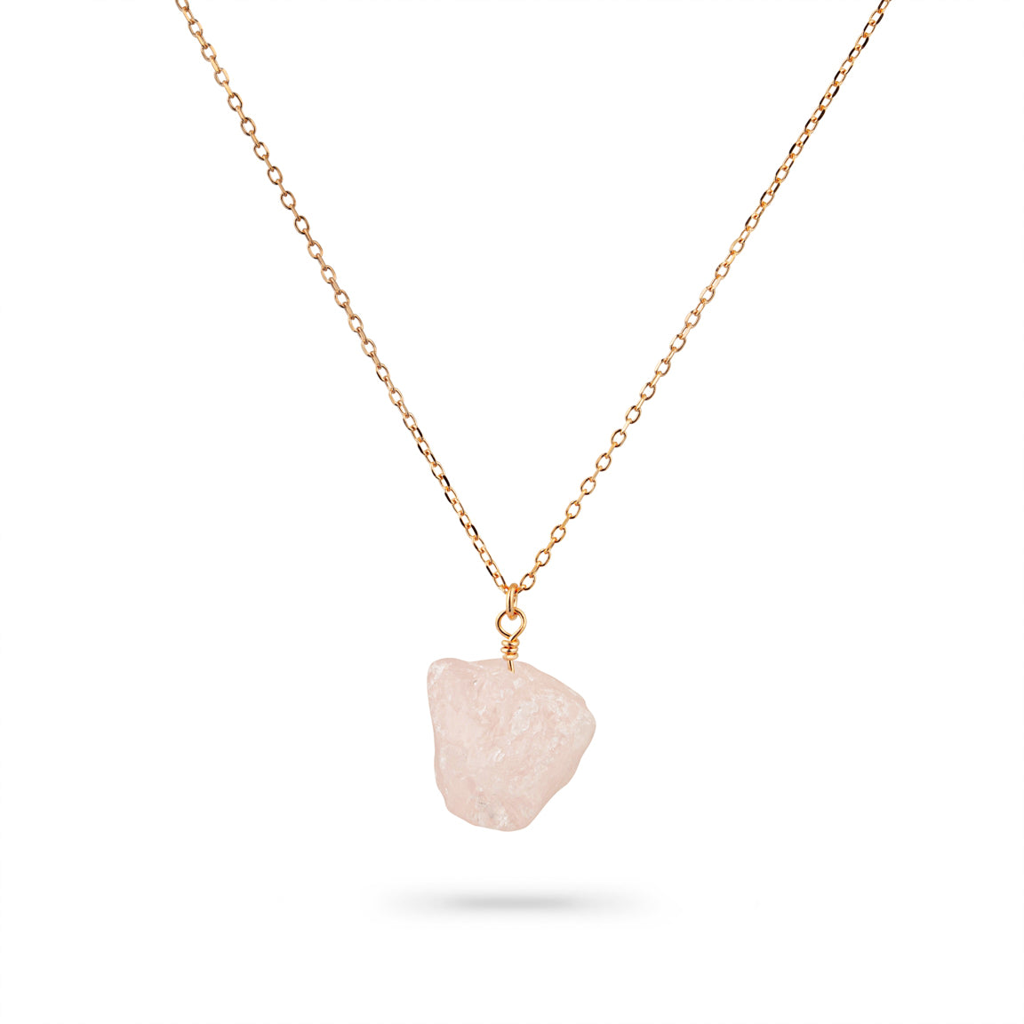 Women’s Pink / Purple / Rose Gold Rose Quartz Pebble Pendant In Rose Gold Gold Trip