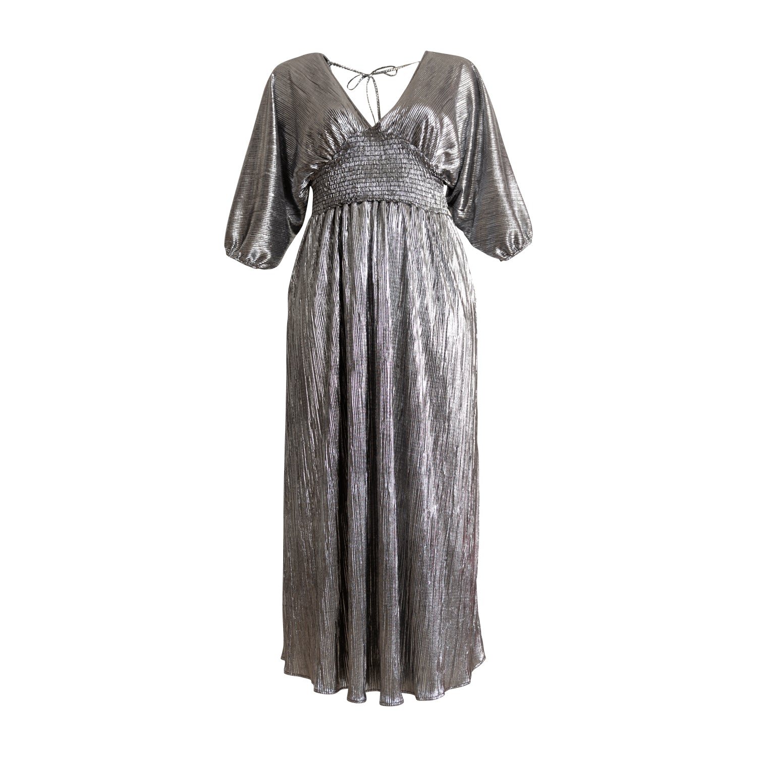 Women's Colla Voce Dress In Liquid Silver | Xxl/3Xl | Byvinnik