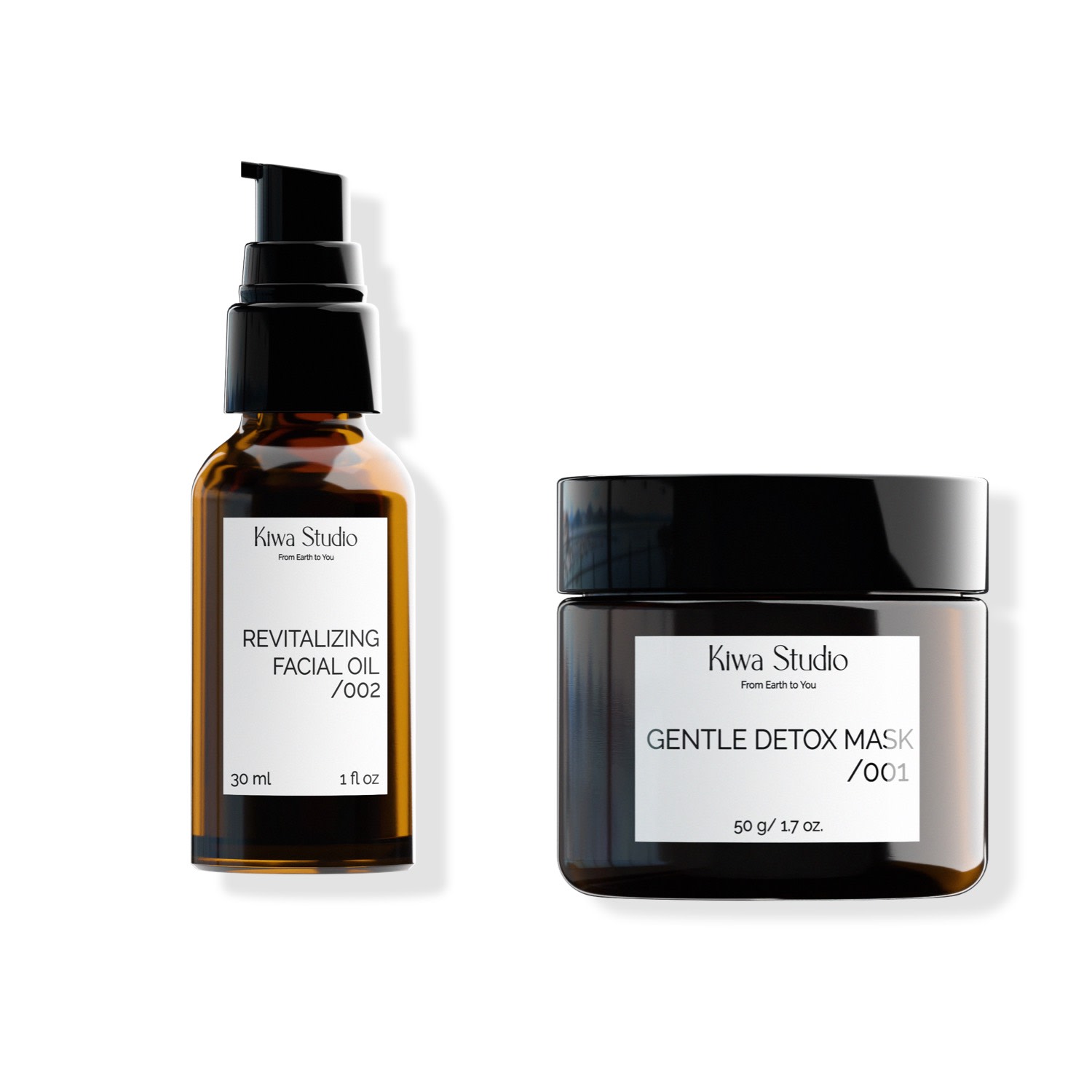 Kiwa Studio Neutrals / Gold / Green The Essentials Kit - Detox Mask & Facial Oil