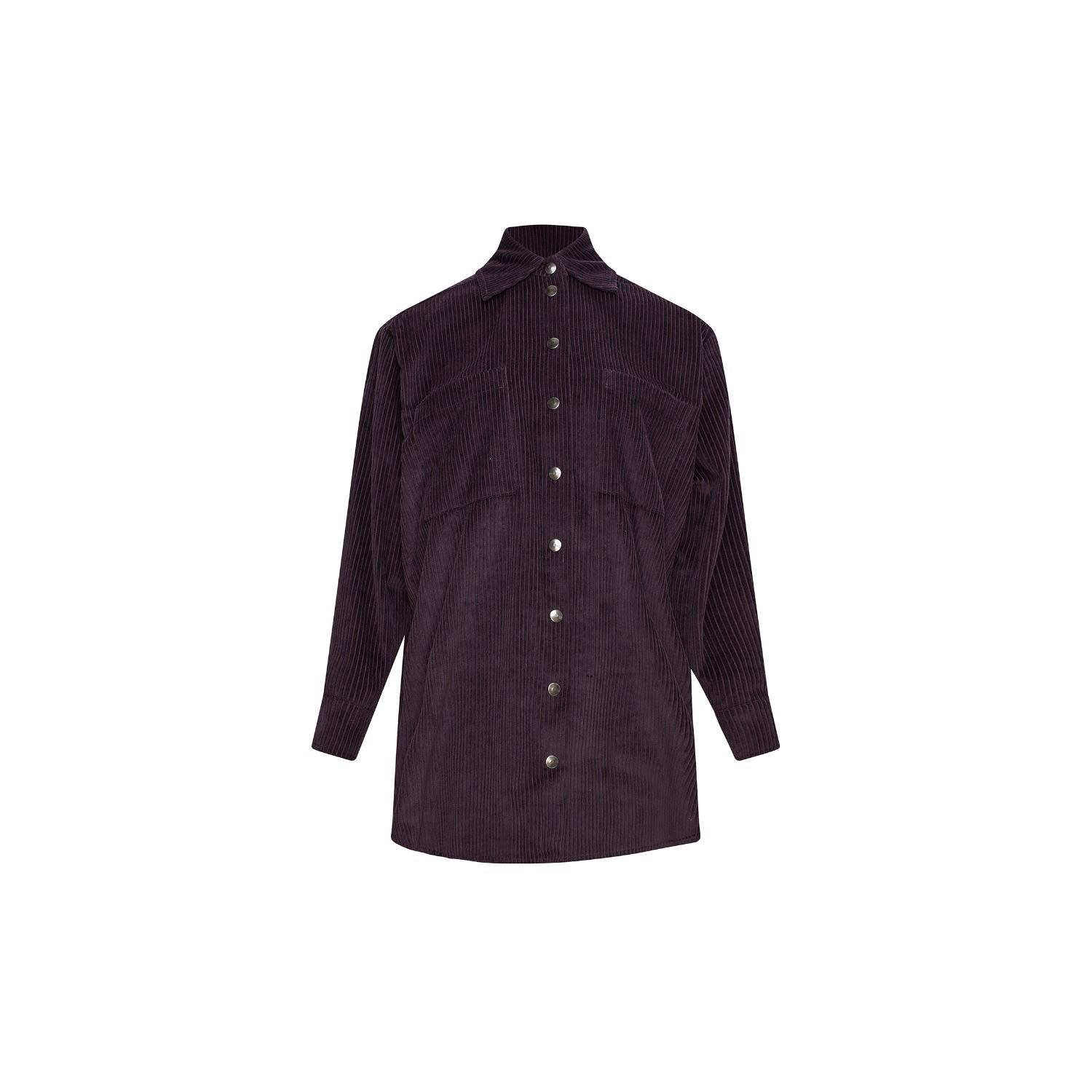 Women’s Pink / Purple Corduroy Shirt - Eggplant S/M Pli