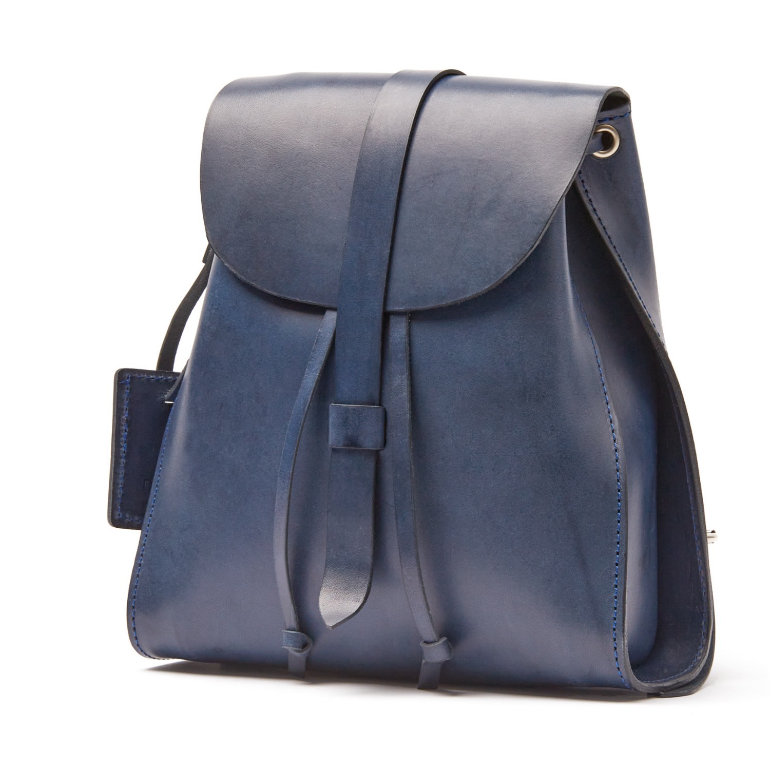 The Dust Company Women's Leather Backpack Blue Tribeca Collection