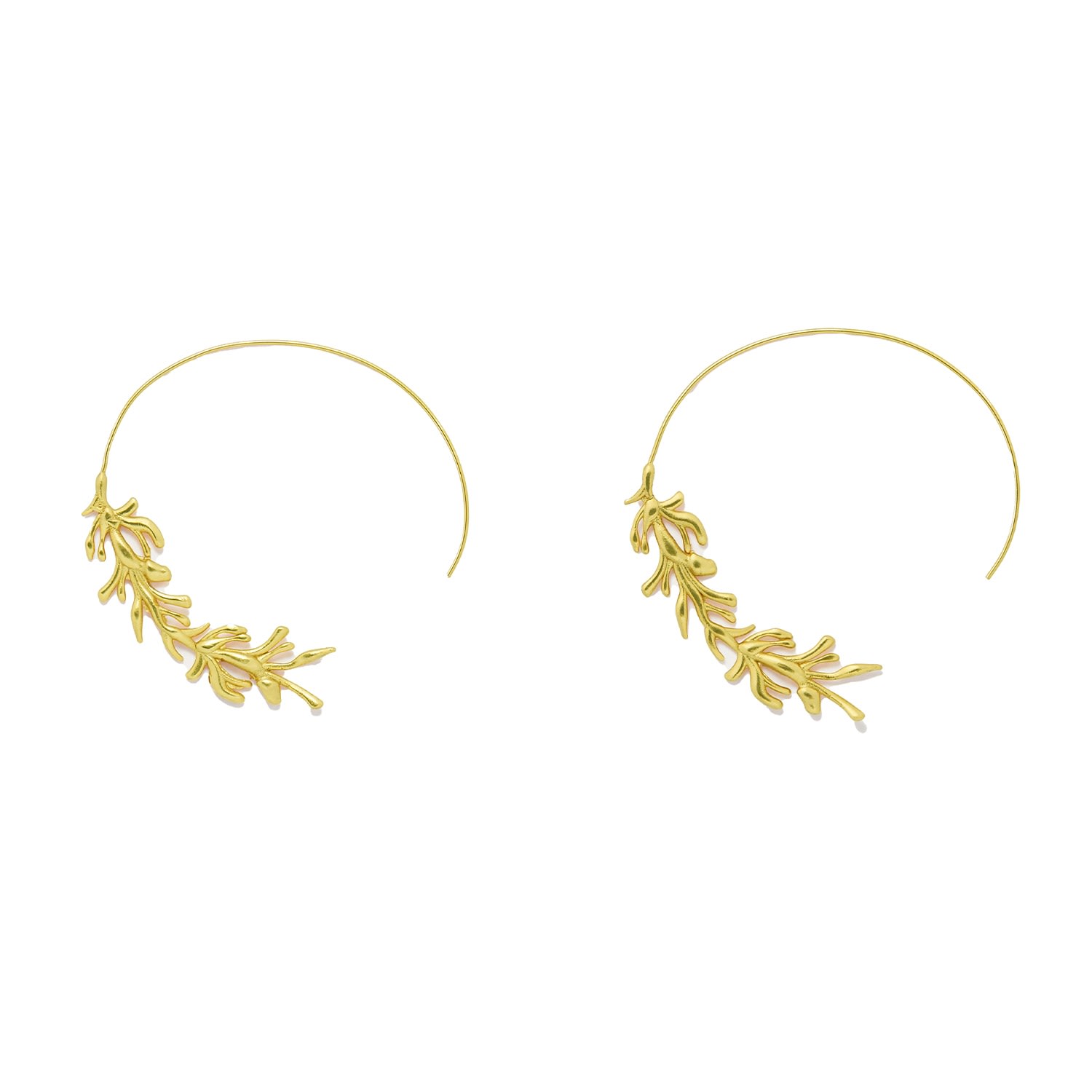 Women’s Zephyr Gold Pull Through Hoop Earrings Ottoman Hands