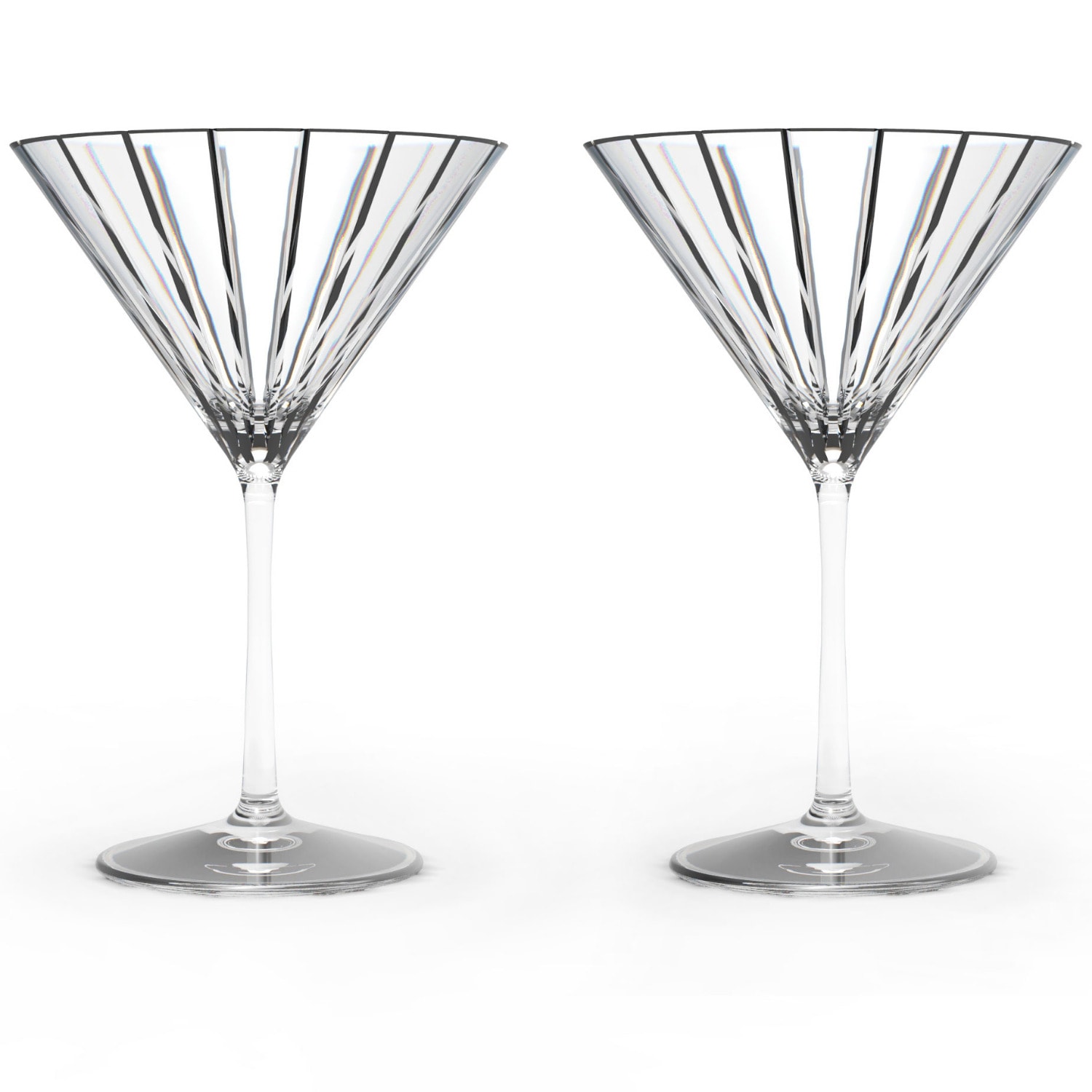 Eliská Pair Of Crystal Martini Glasses In Transparent