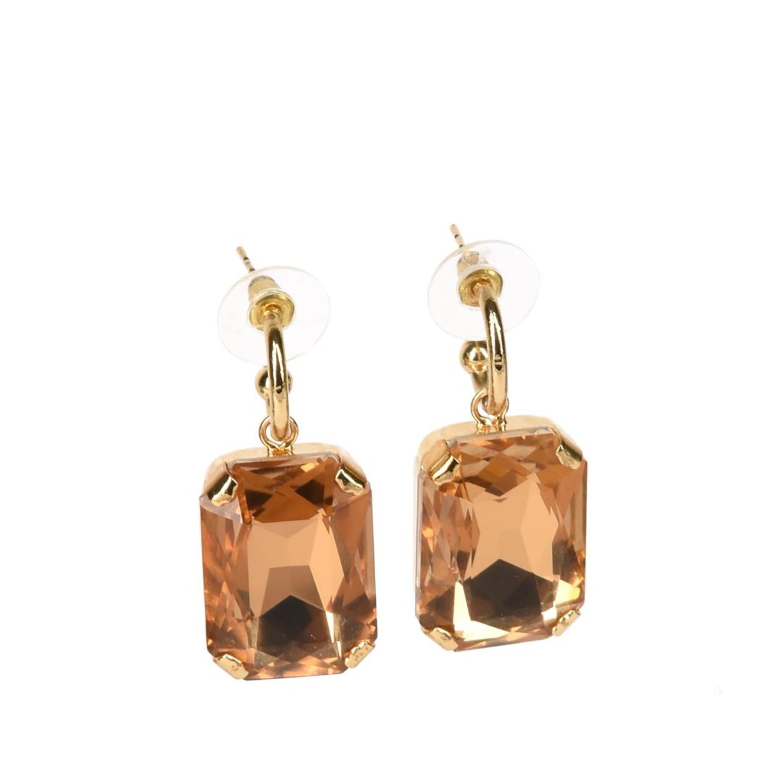 Addicted2 Women's Noemi Gold Plated Earrings With Gold Crystal In Gold