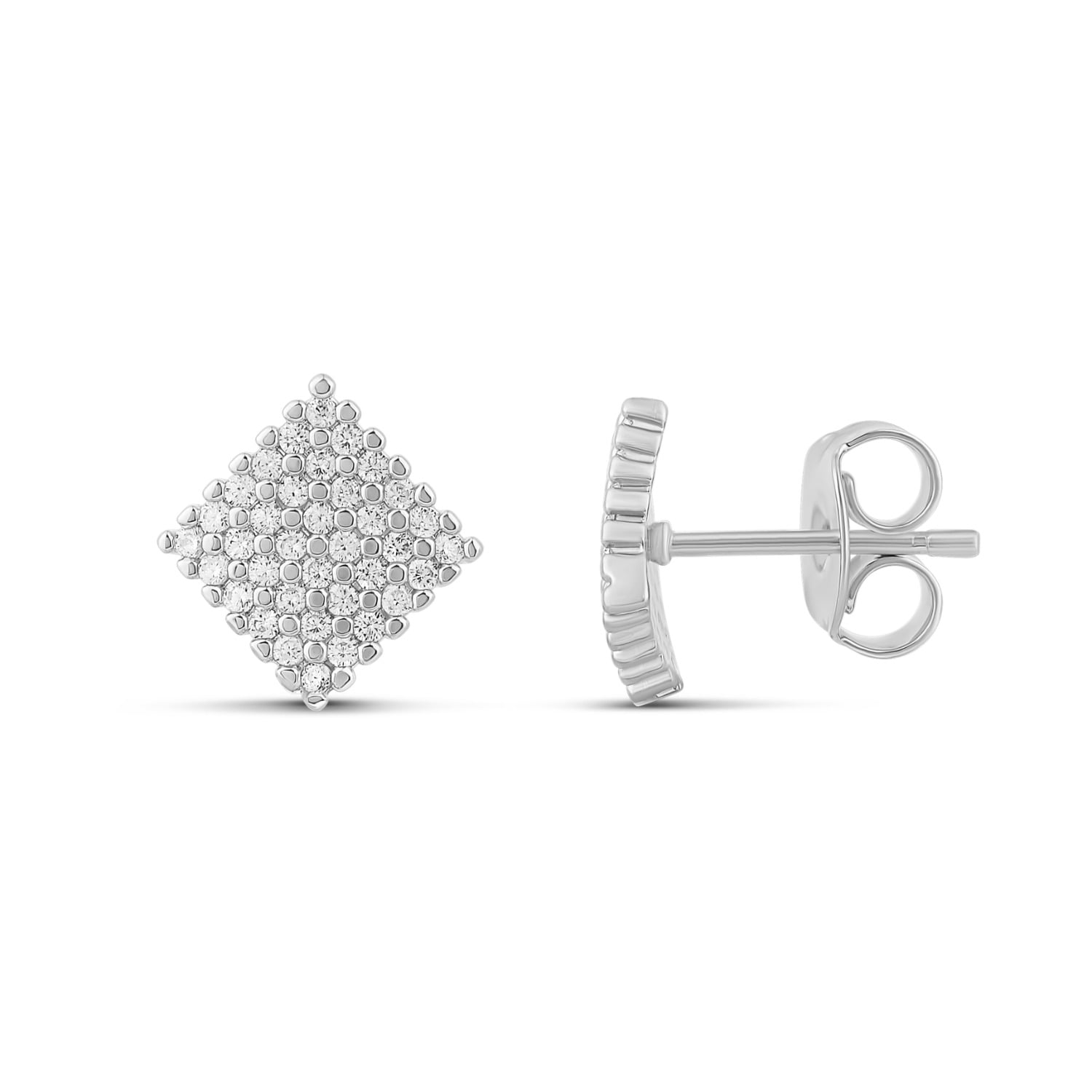 Shymi Women's Pave Square Studs - Silver In Silver