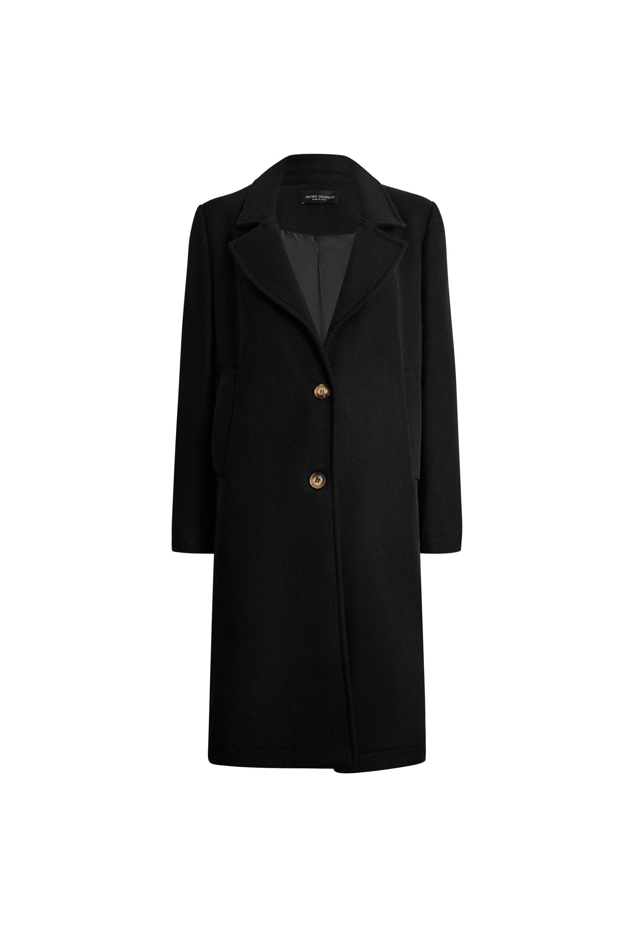 James Lakeland Women's Tailored Black Coat In Black