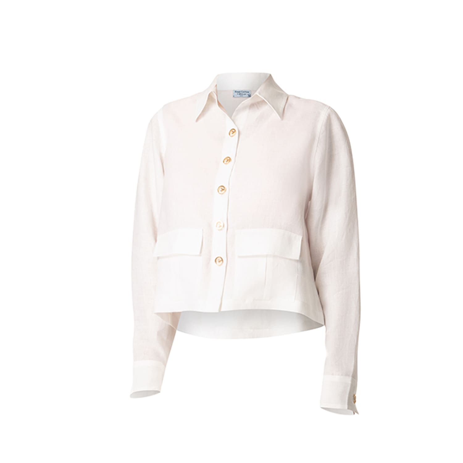 Haris Cotton Women's Linen Jacket With Front Pockets White In White