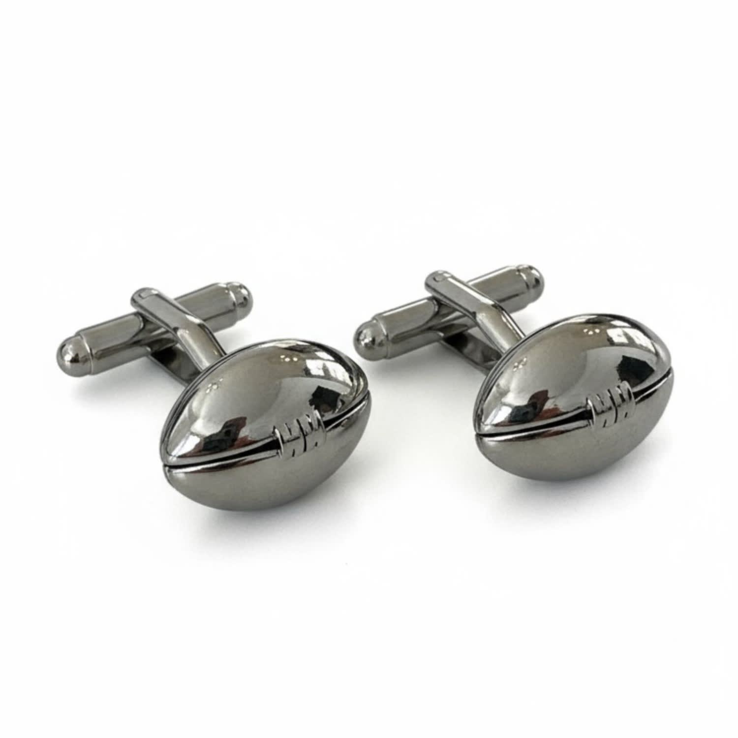 Men’s Rugby Ball American Football Cufflinks Silver | Latelita