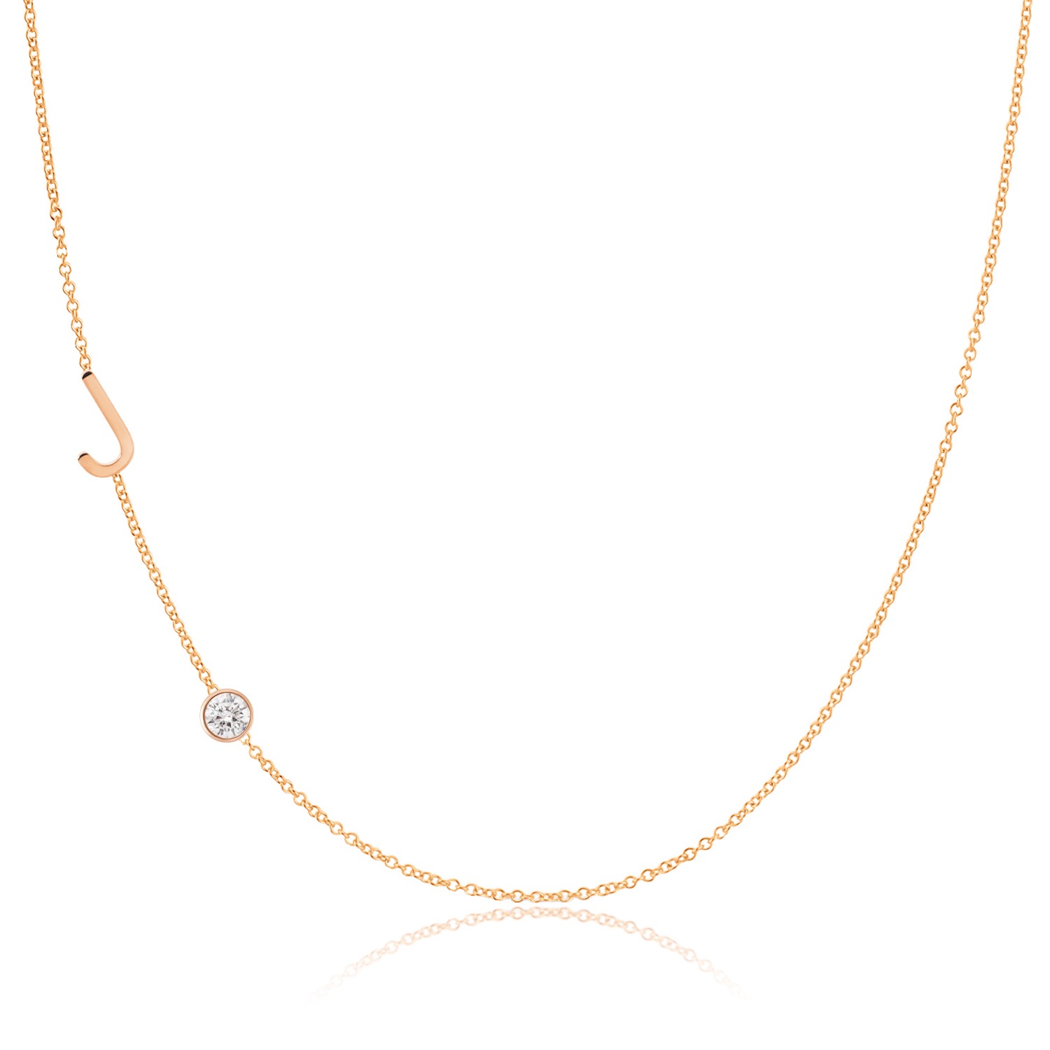 Rose Gold, Mother of Pearl and Diamond Monograms Layering Necklace