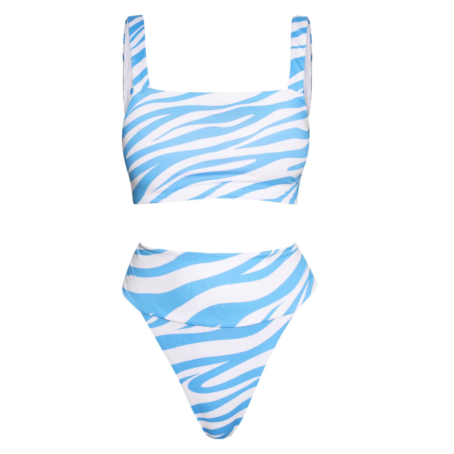 Always On Holiday Women's Blue Zebra Print Bikini Set In Blue
