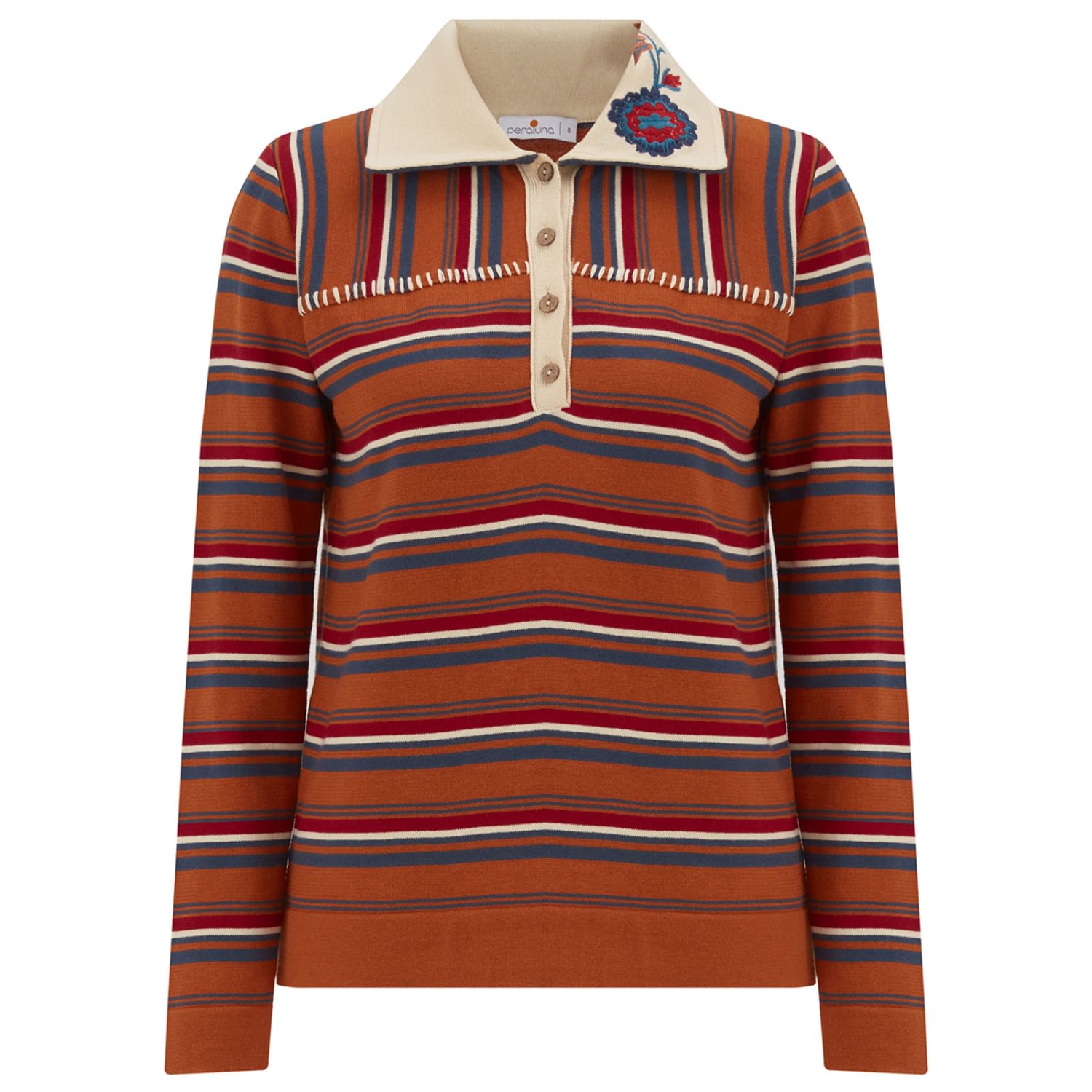 Peraluna Women's Harper Fine Embroidered Knitted Blouse