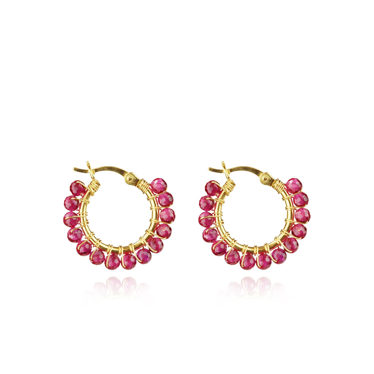 Mounir London Women's Ruby Hoop Earrings In Red