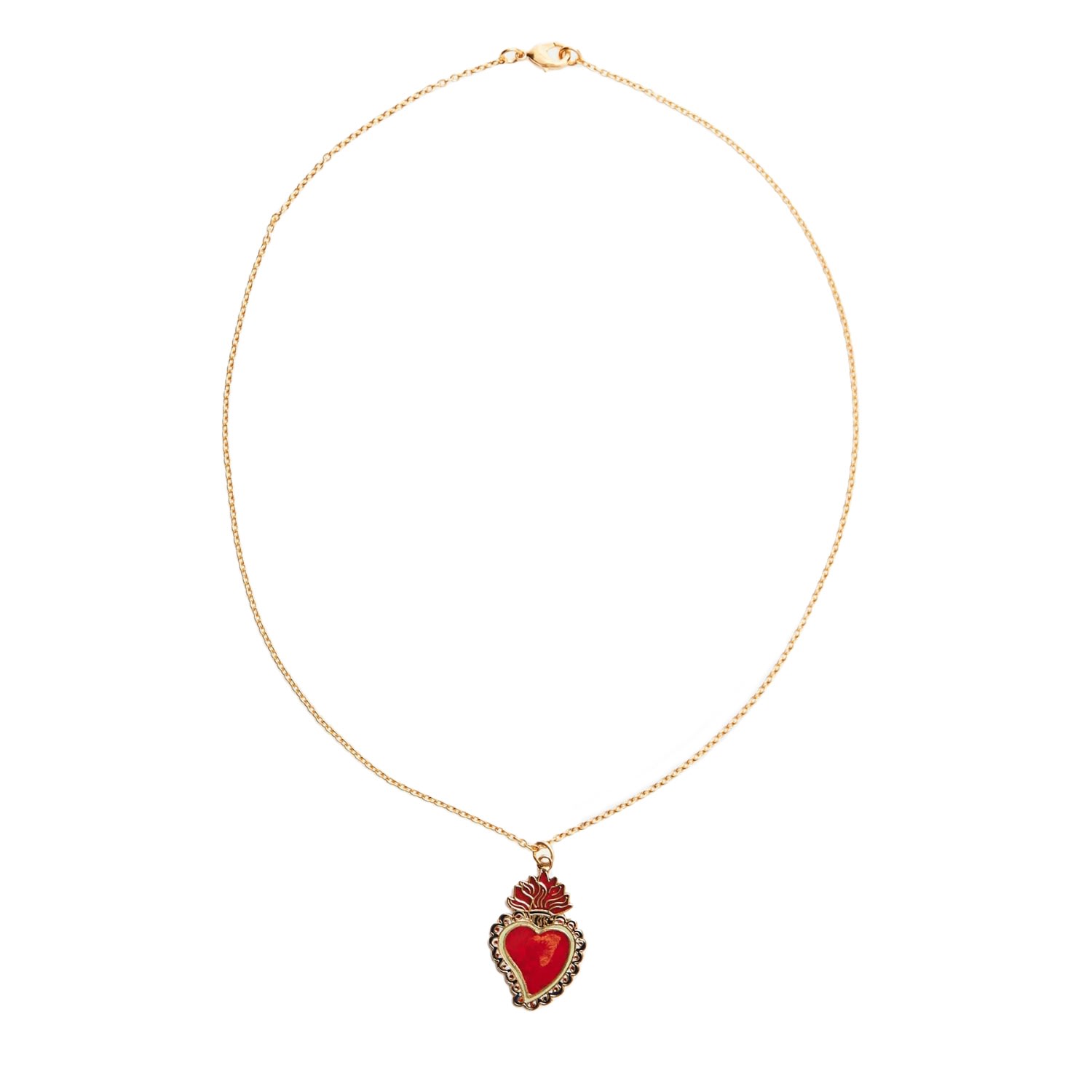 Women’s Red Enamel Heart Pendant Necklace Lovard