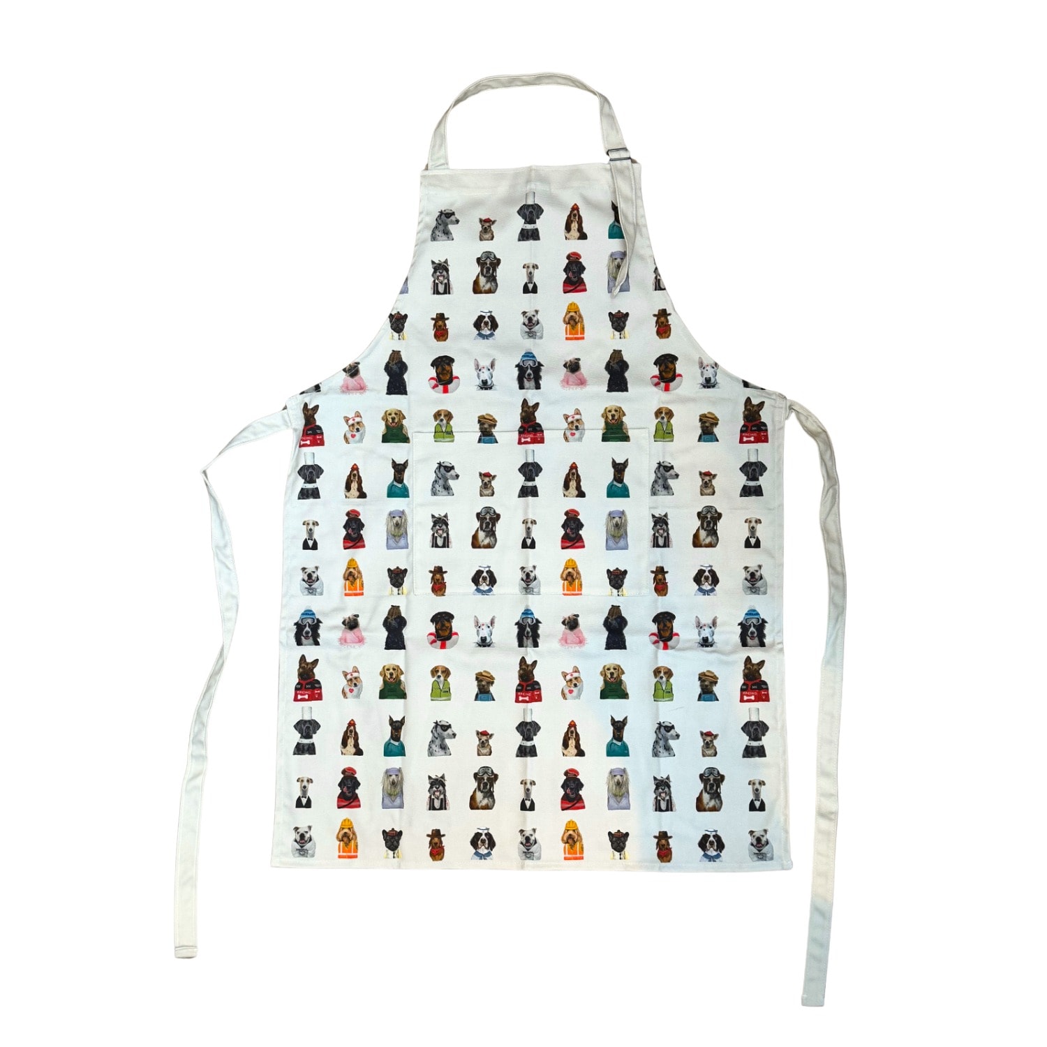 Jessica Anderton Designs Neutrals Dogs Cotton Apron - Stone White