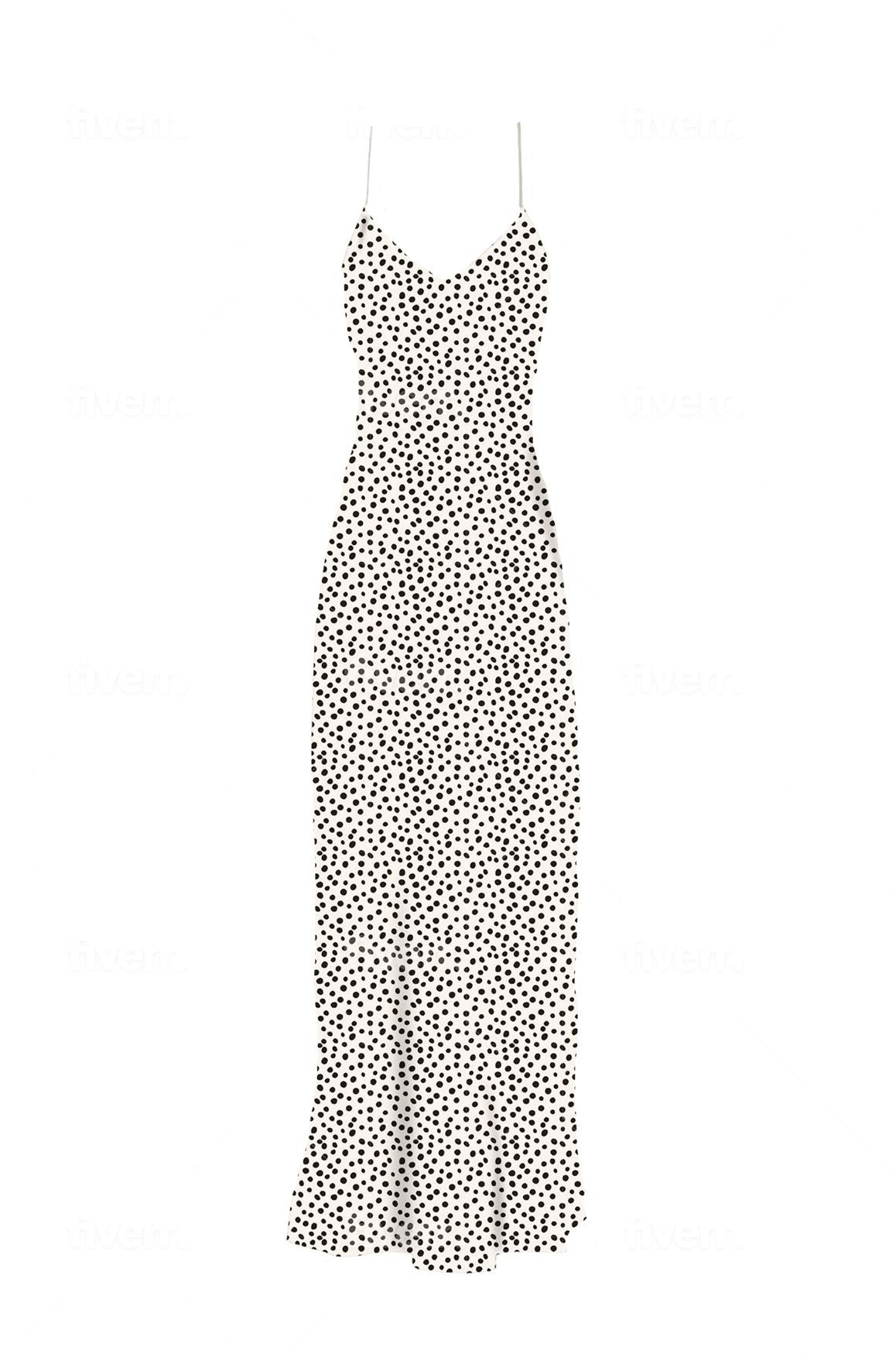 V Silk Slip Dress - Polka Dot Print, Anaphe