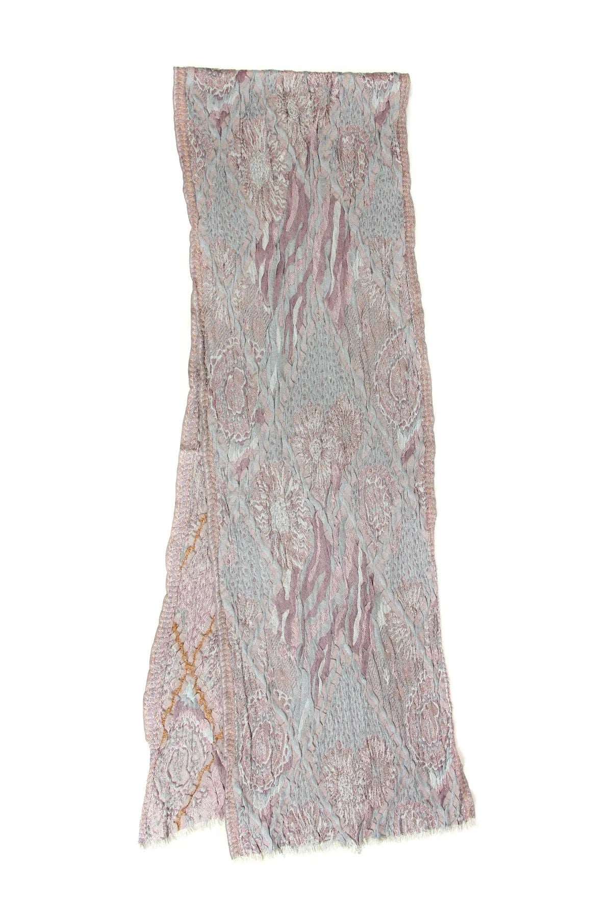 Saachi Women's Pink Abstract Pleated Scarf In Pink
