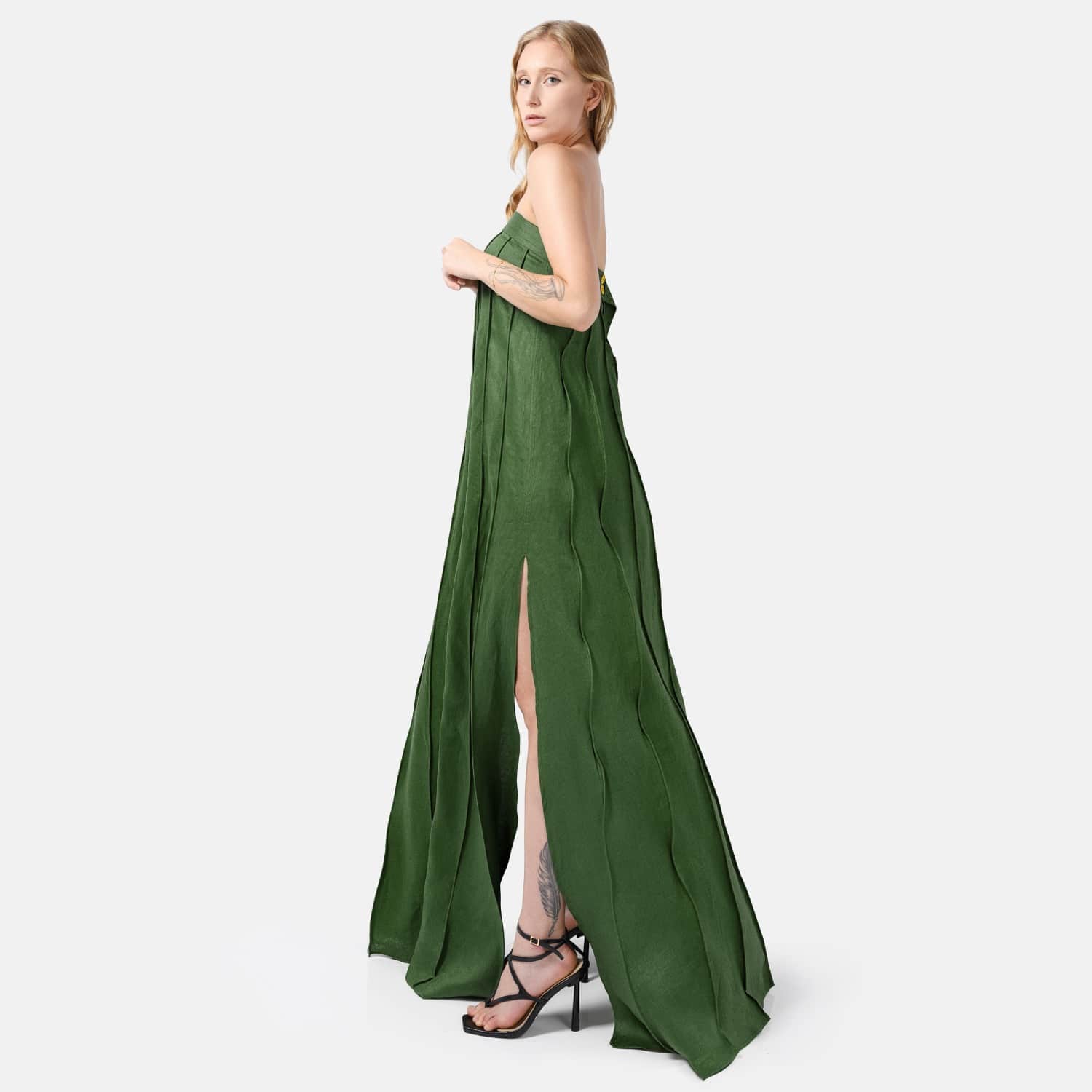 chinese dress ladies All The Girls Linen Maxi Dress Green main image 0