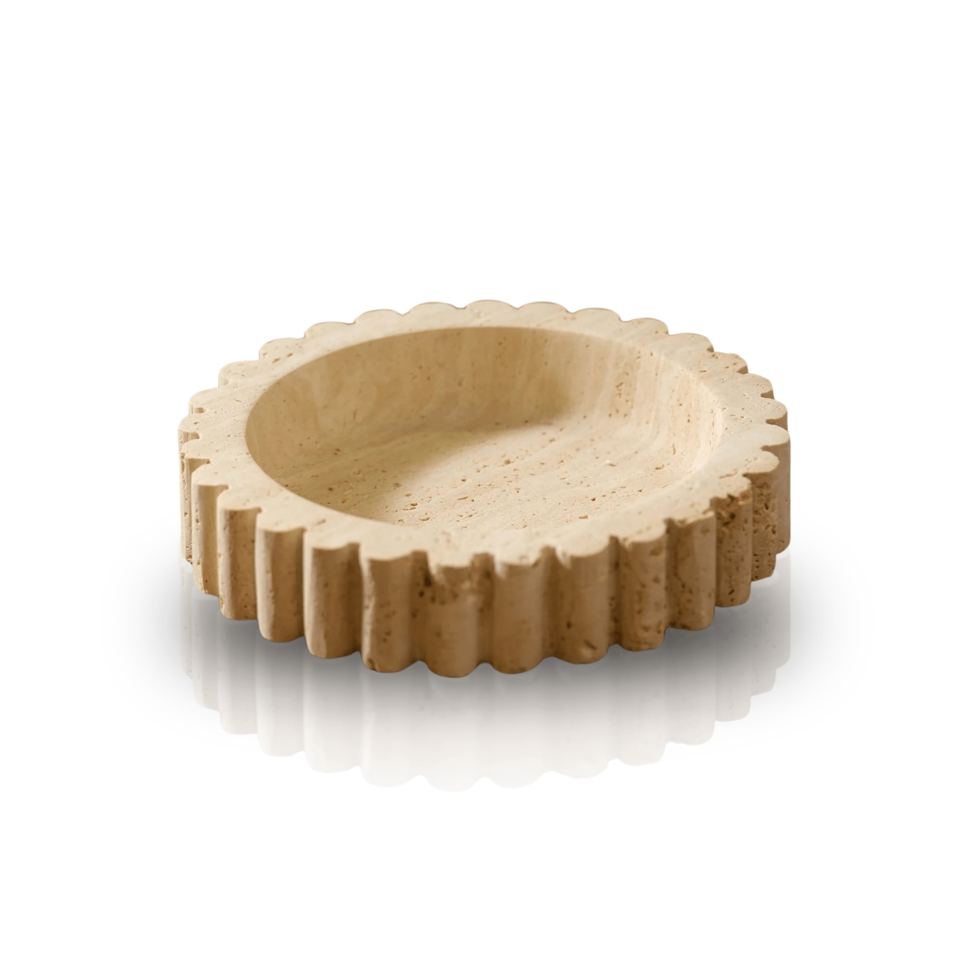 Marleth Brown Travertine Wall Tray – Hand-carved Textured Stone Centerpiece