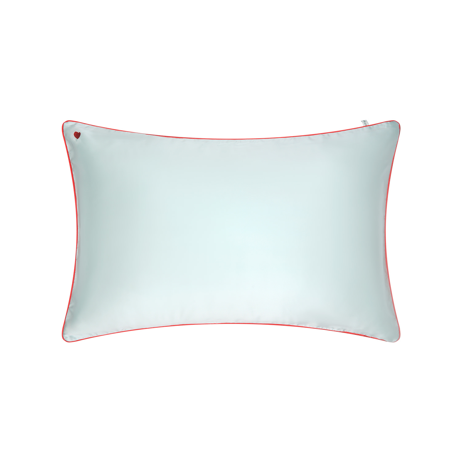 Not Just Pajama Little Heart Silk Pillowcase - Light Blue In Blue