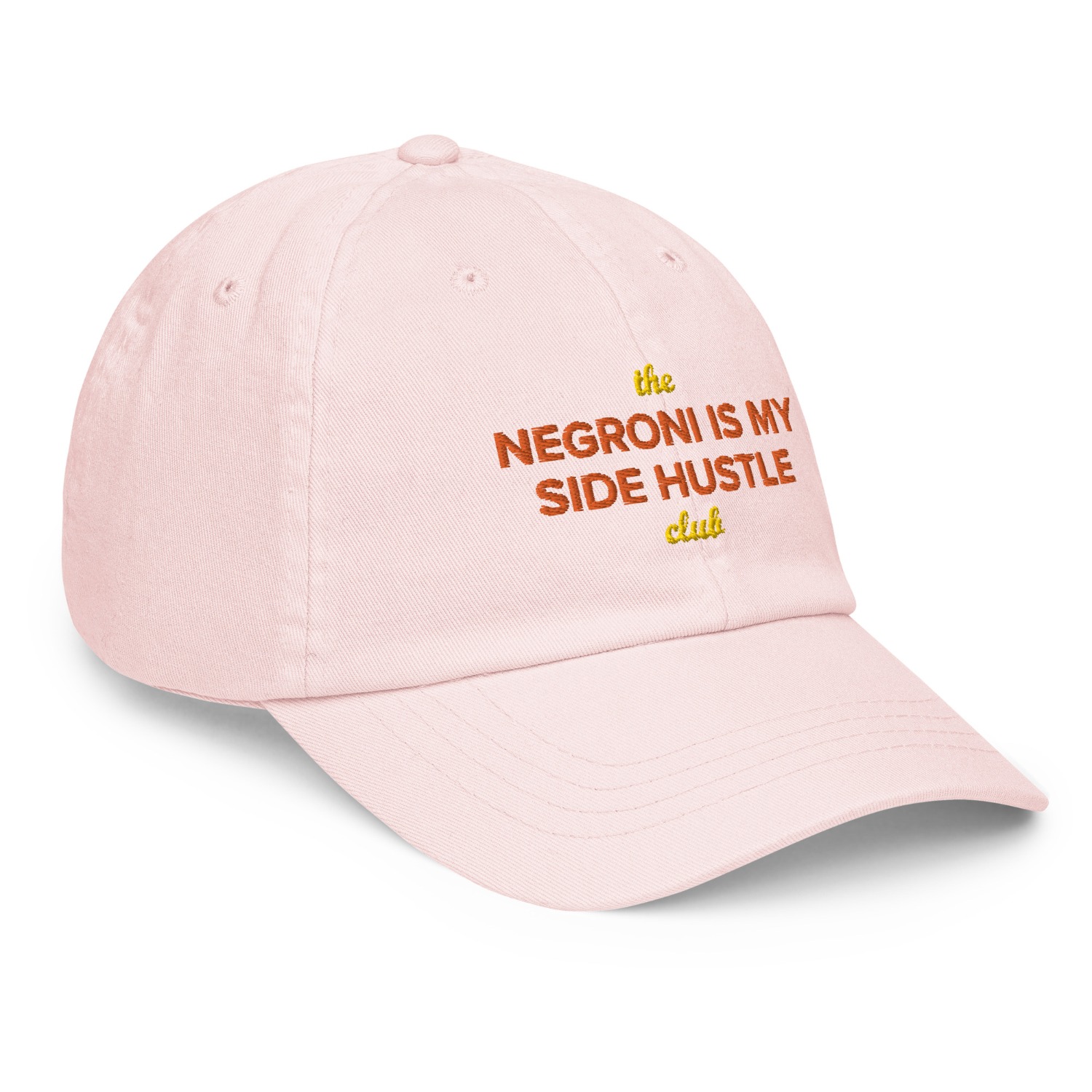 Anchor & Crew Pink / Purple Pastel Pink Negroni Is My Side Hustle Club Chino Embroidered Cap - Men In Pink/purple