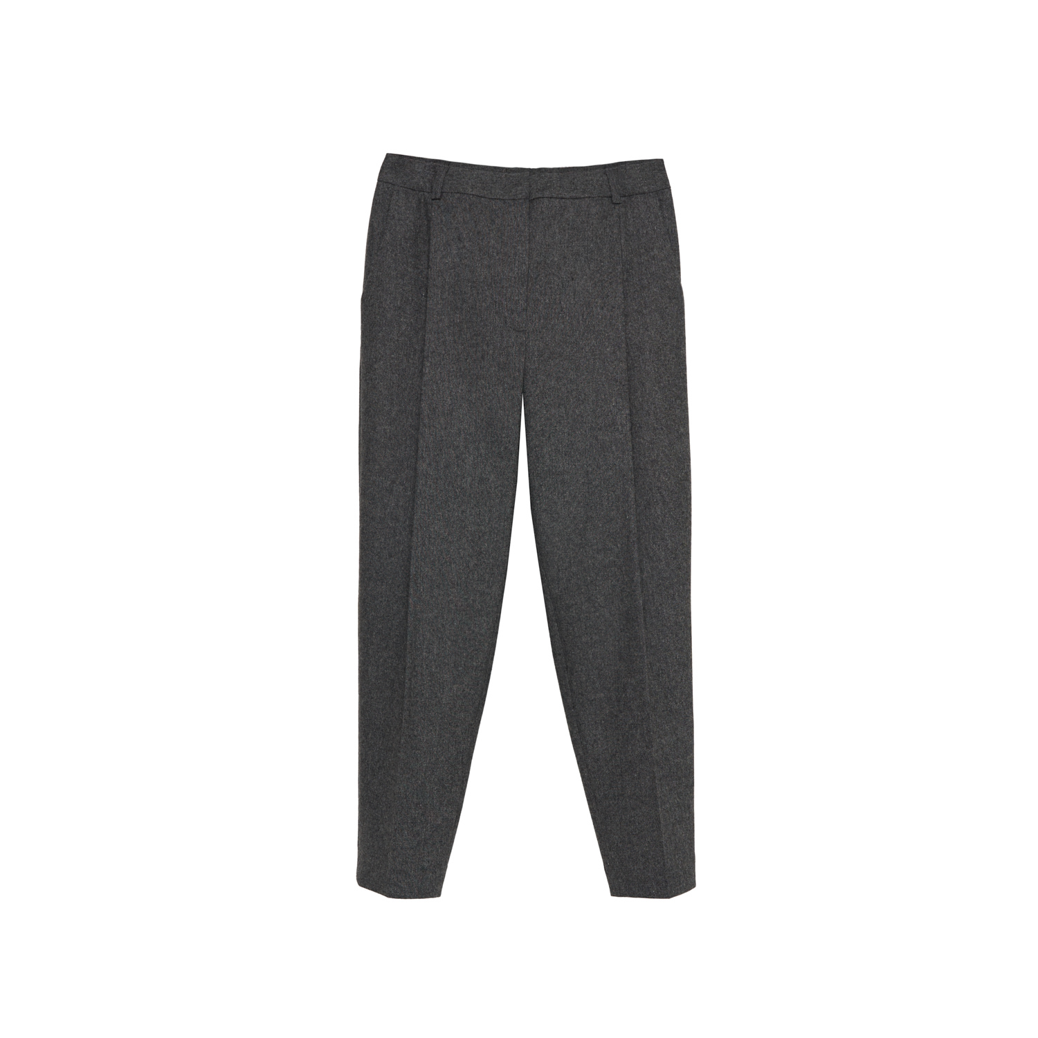 Inavati Women's Tapered Grey Melange Trousers In Grey