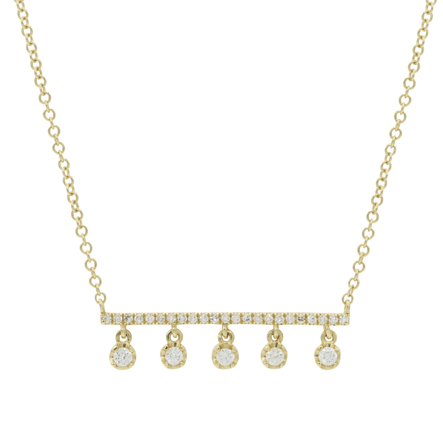 Kamaria Women's Gold Diamond Bar With Drops In Gold