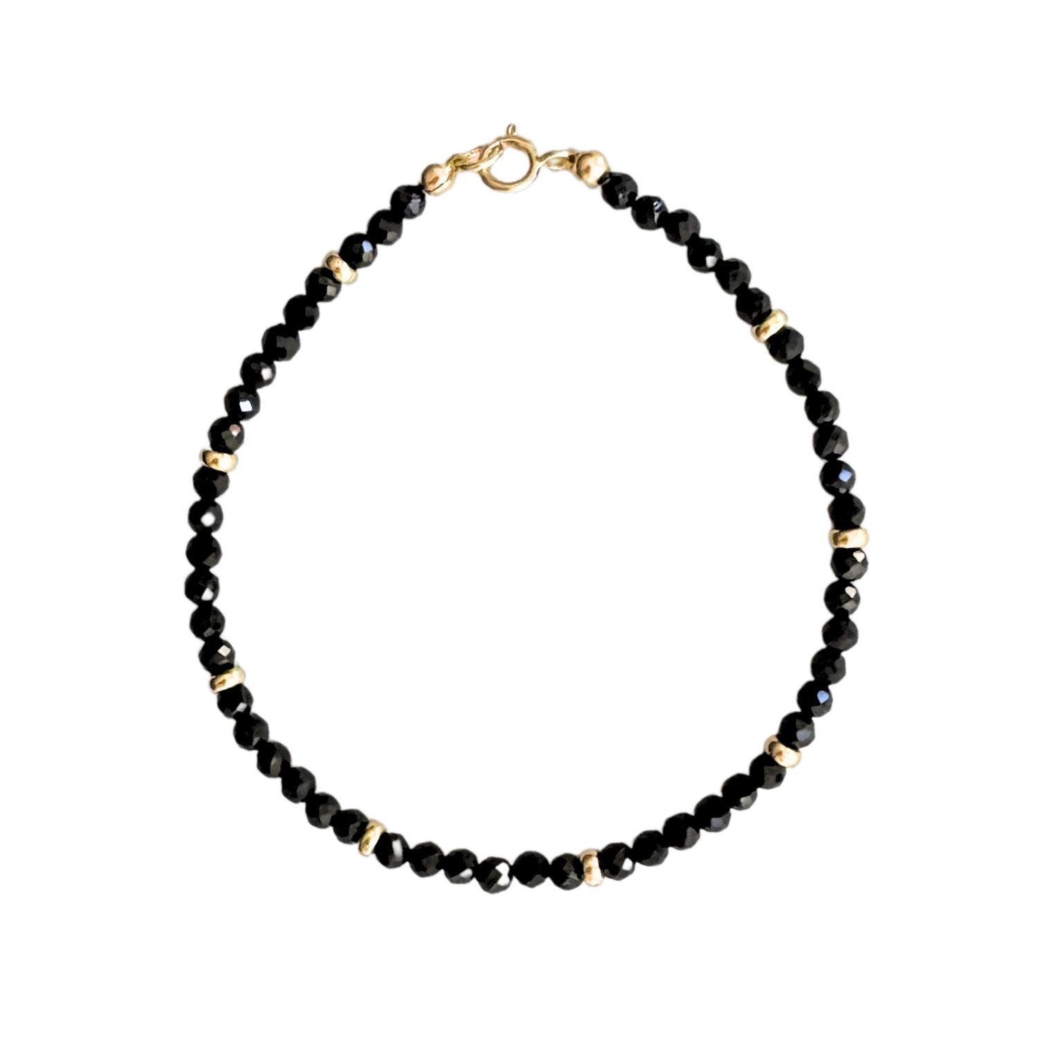 Herself Collections Women's Black / Gold 14k Gold Black Starry Night Bracelet In Black