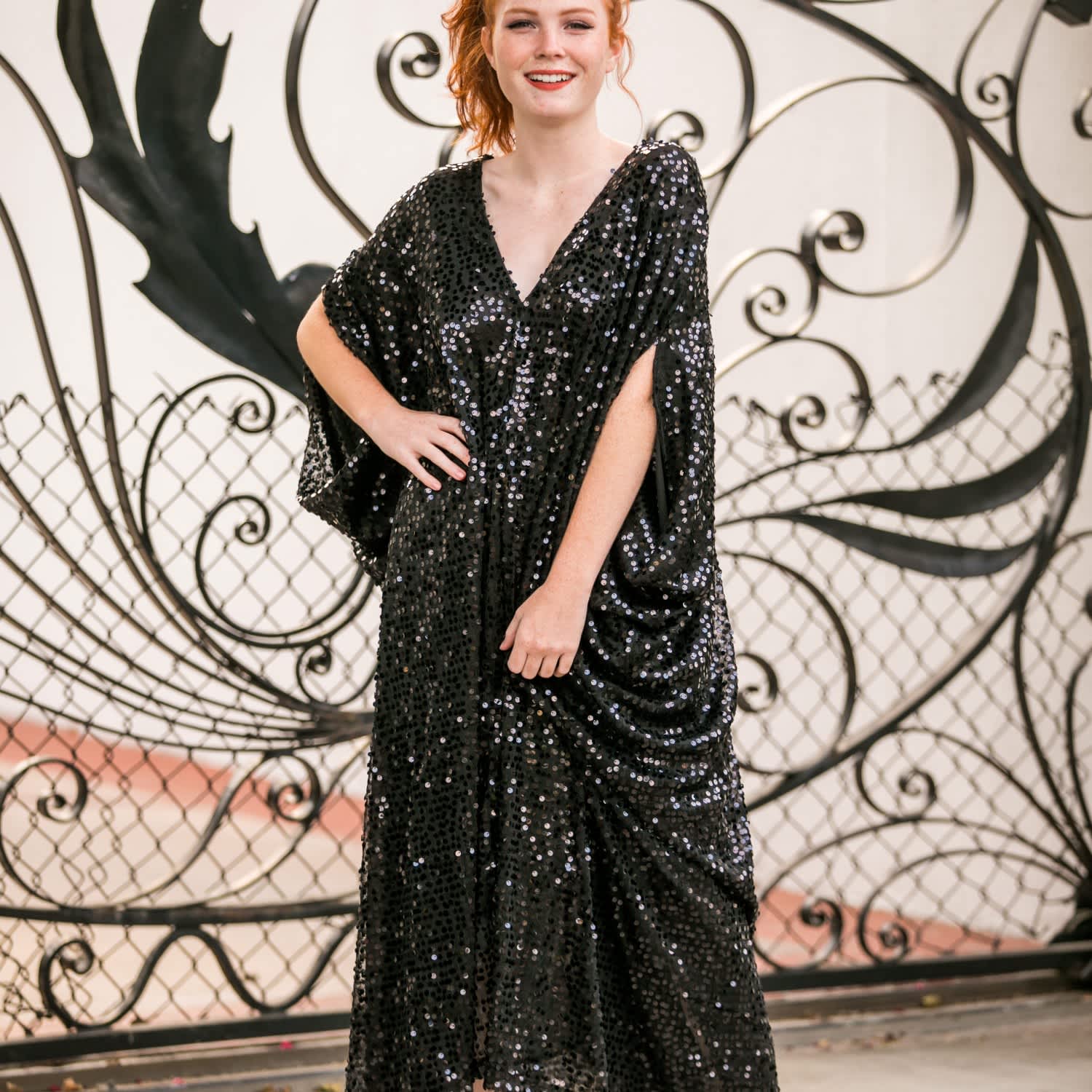 Black Sequin Caftan | Jennafer Grace | Wolf u0026 Badger