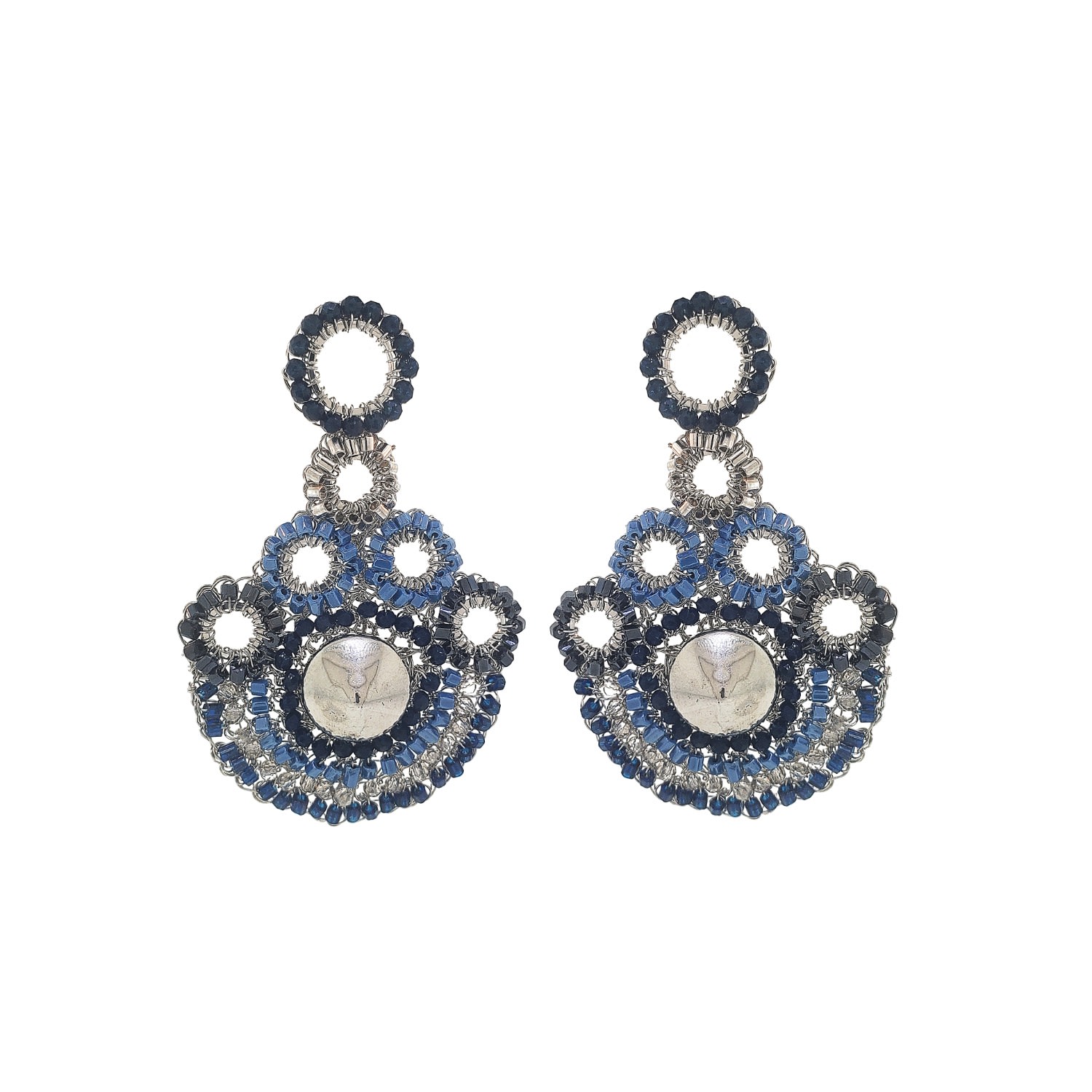 Women’s Blue / Silver Blue & Silver Handmade Earrings Lavish by Tricia Milaneze