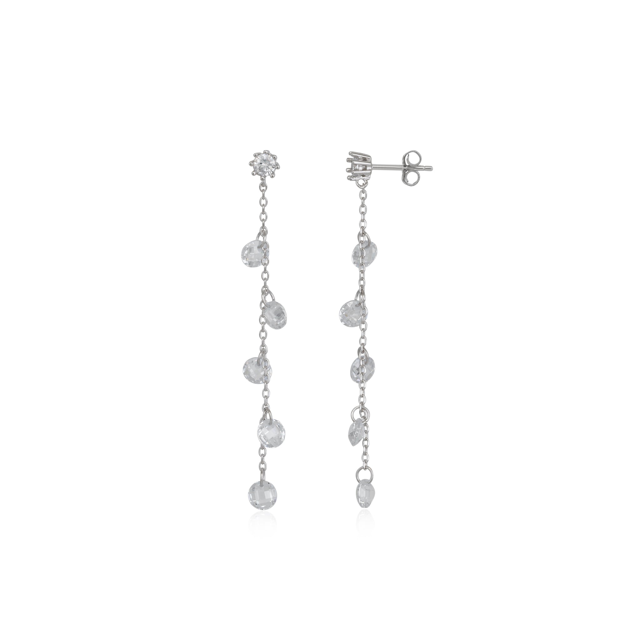 Women’s Drop Crystal Sterling Silver Earring - Silver Spero London