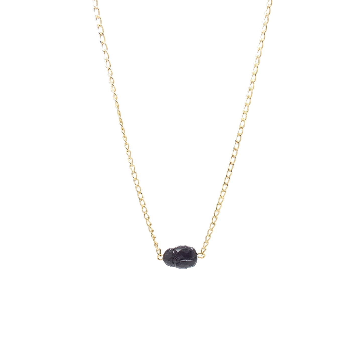 Women’s Black / Gold Noir Scarab Necklace Salome