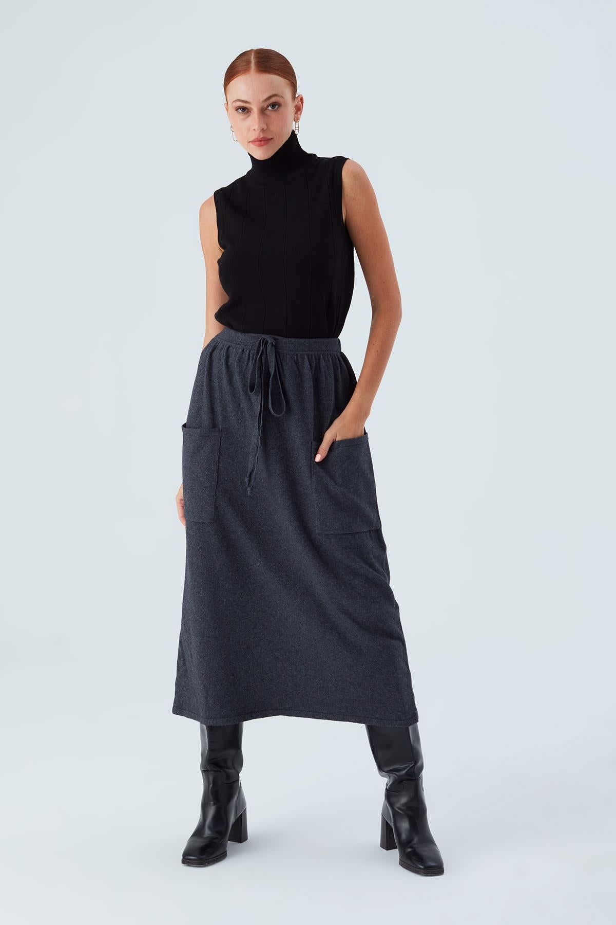 Knit skirt cheap waistband