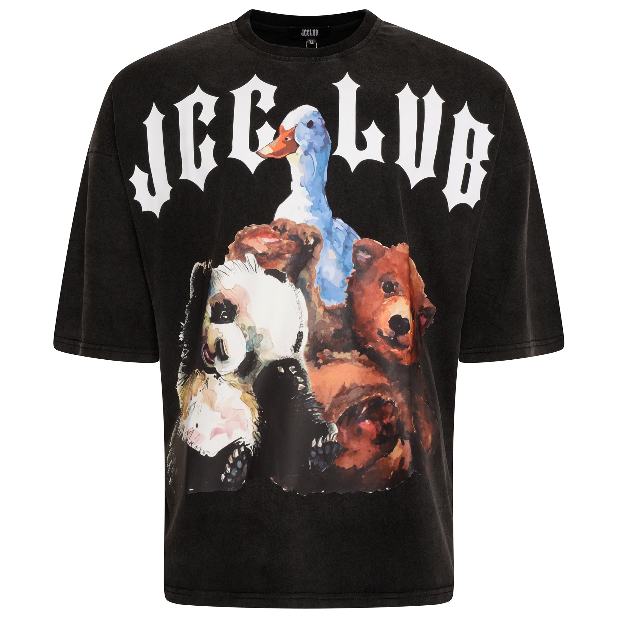 Black Teddy Bear Wash Men T-Shirt Extra Large Jcclub