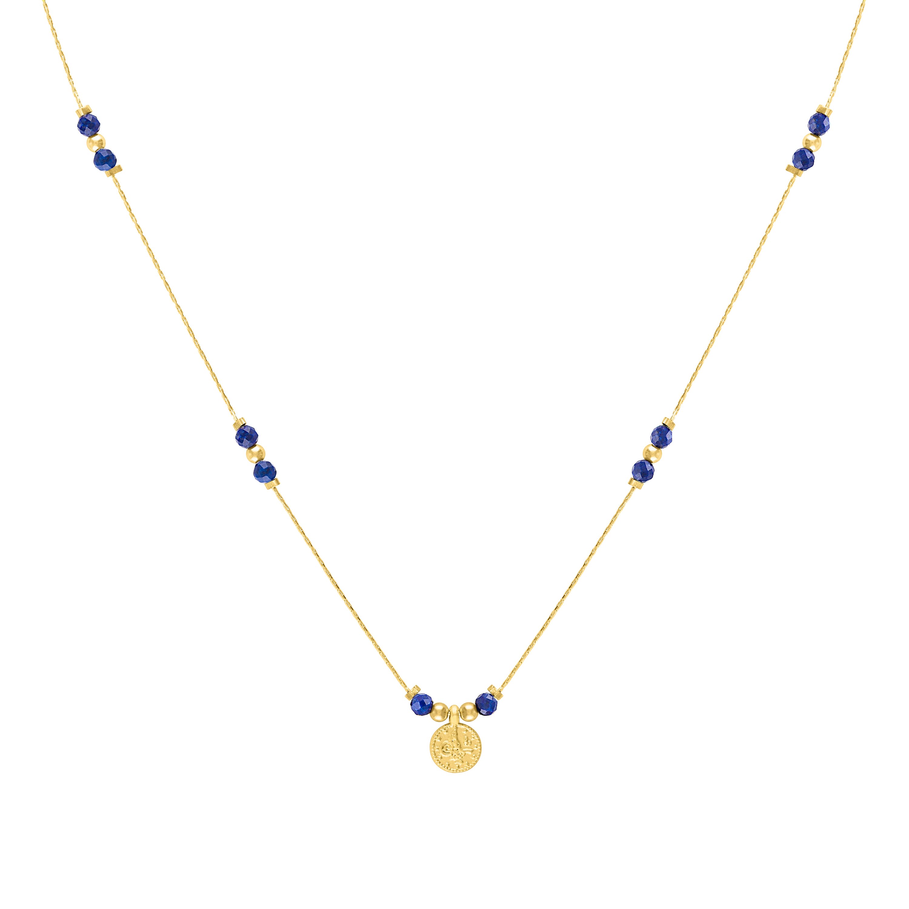 Shop Olivia Le Women's Journey Lapis Lazuli Beaded Gold Necklace With Coin