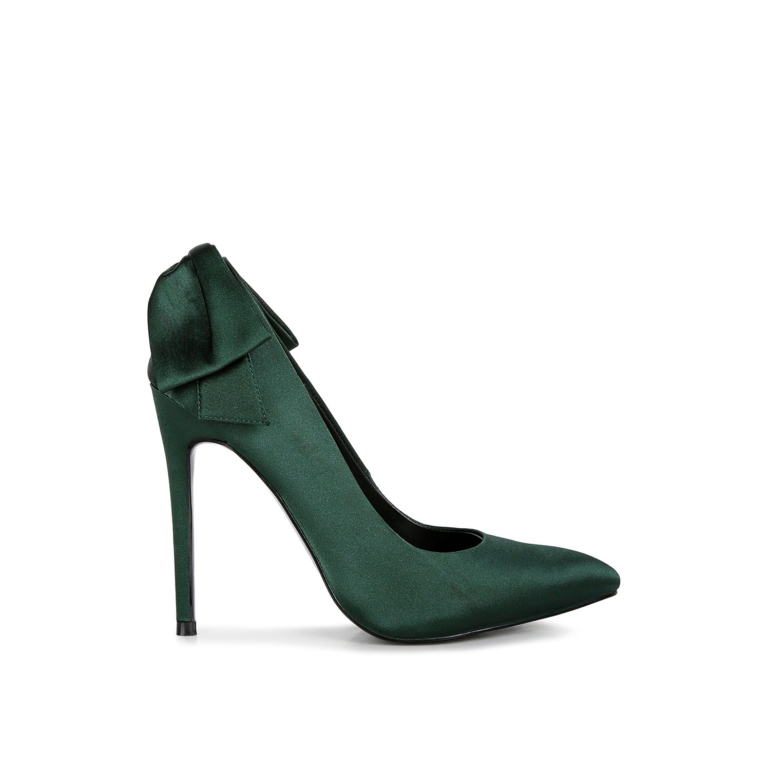 Rag & Co Hornet Green Satin Stiletto Pump Sandals In Green
