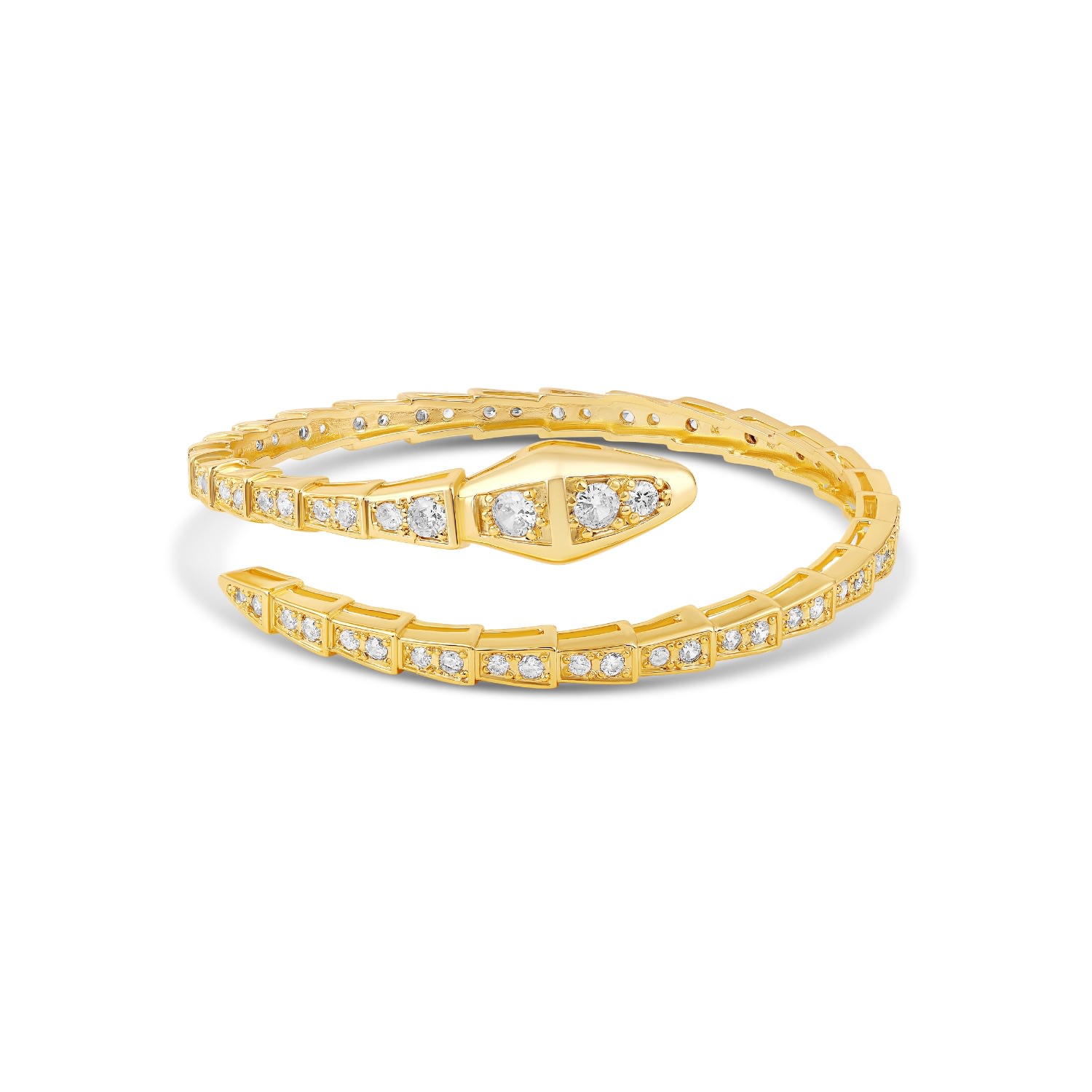 Shymi Women's Pave Snake Flexible Bangle - Gold