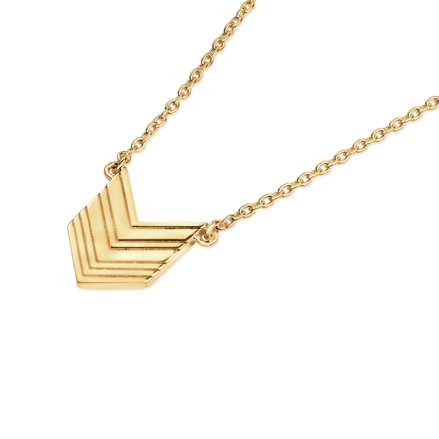 Women’s Art Deco Arrow Pendant In Gold Vermeil Lucy Quartermaine