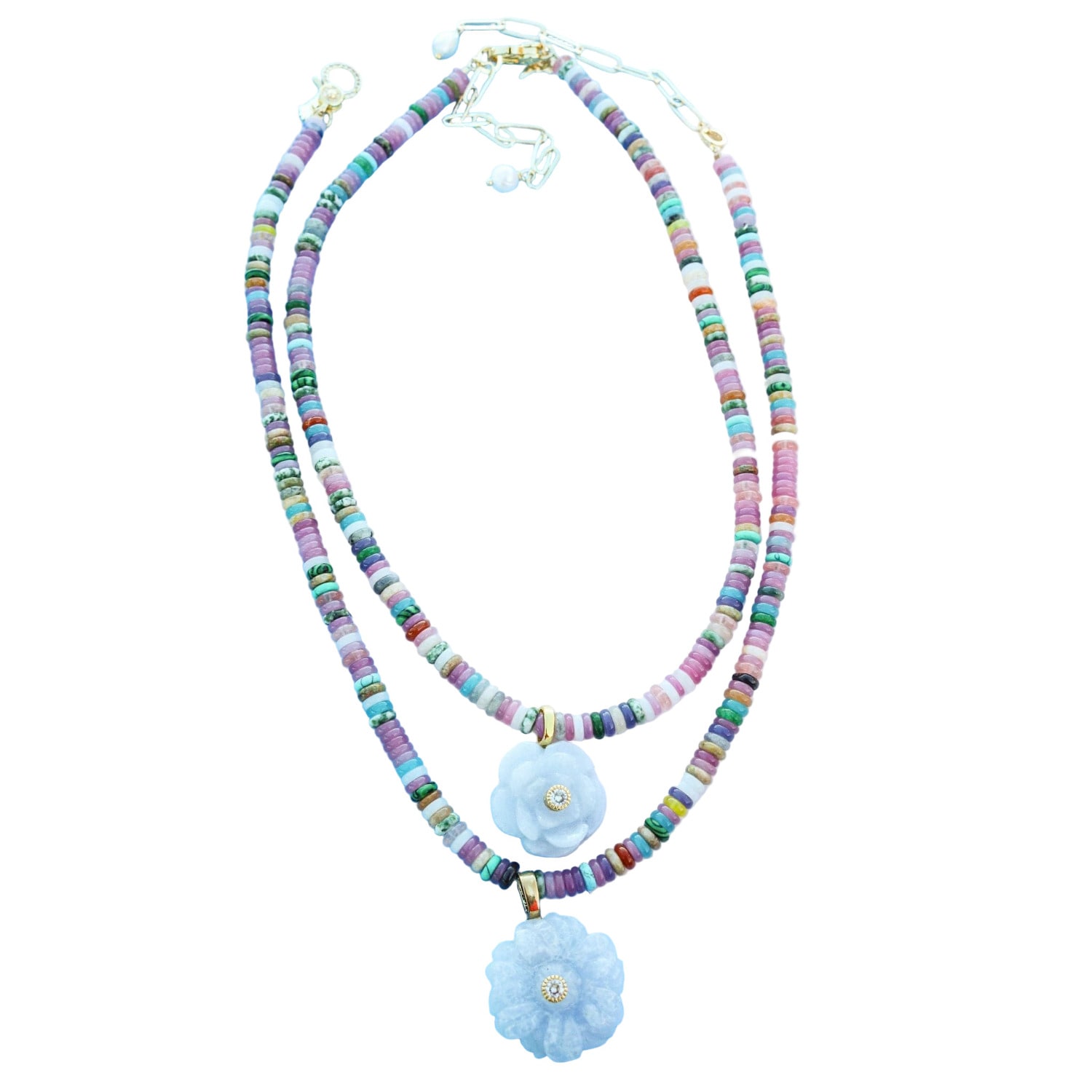 Taylor Reese Women's Purple Carved Stone Flower Gem Necklace In Purple