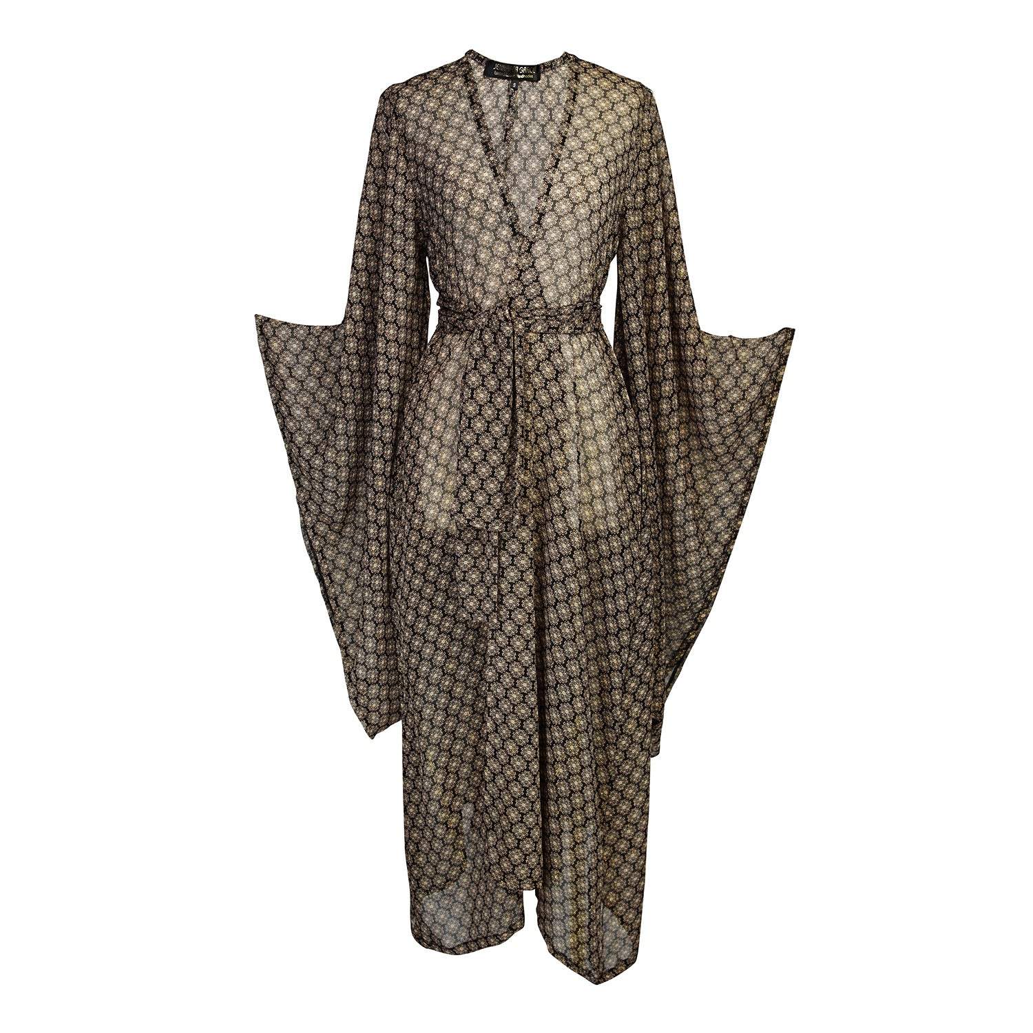 Jennafer Grace Women's Gold / Black Oracle Kimono In Gold/black