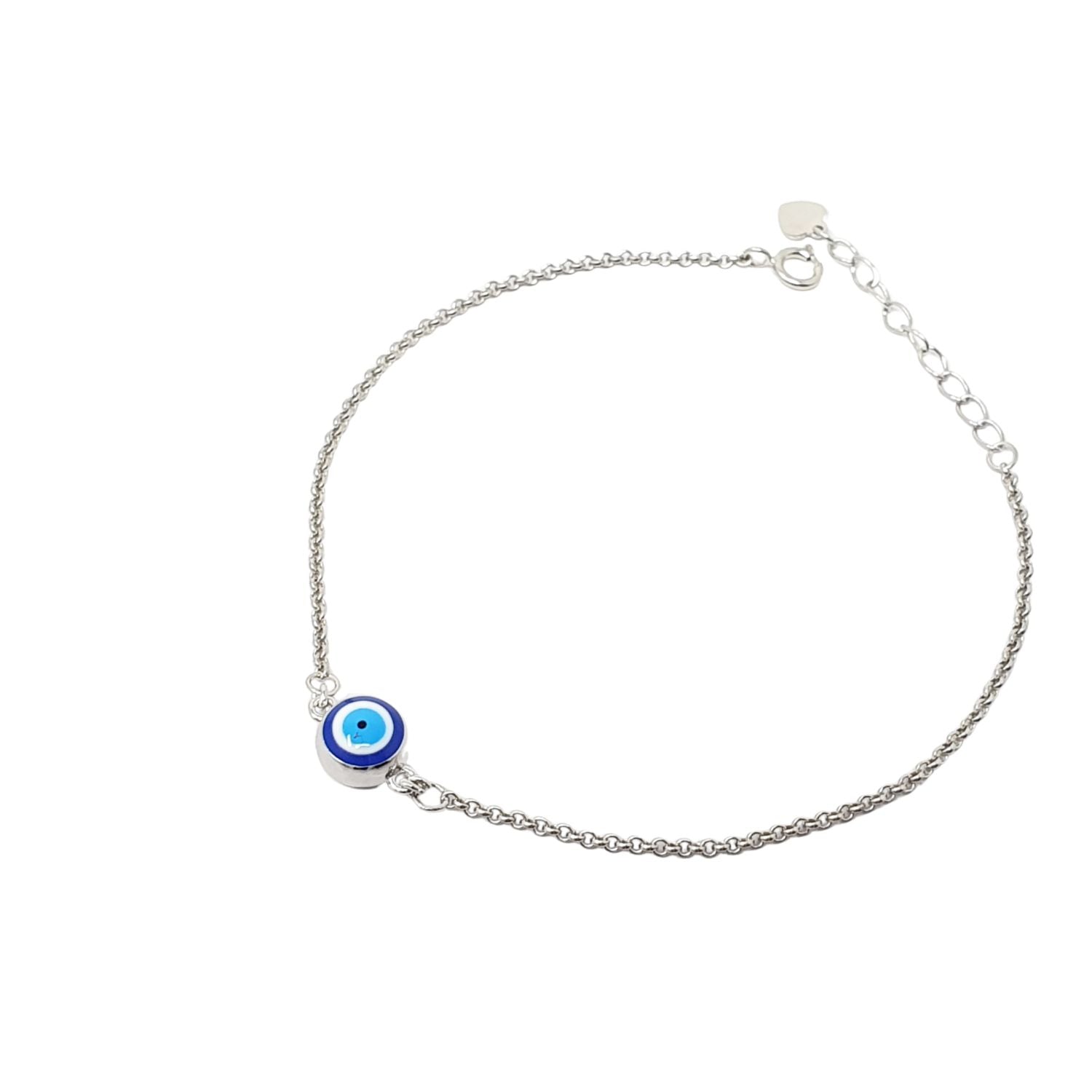 Harfi Women's Blue / Silver Turkish Evil Eye Friendship Sterling Silver Bracelet In Multi