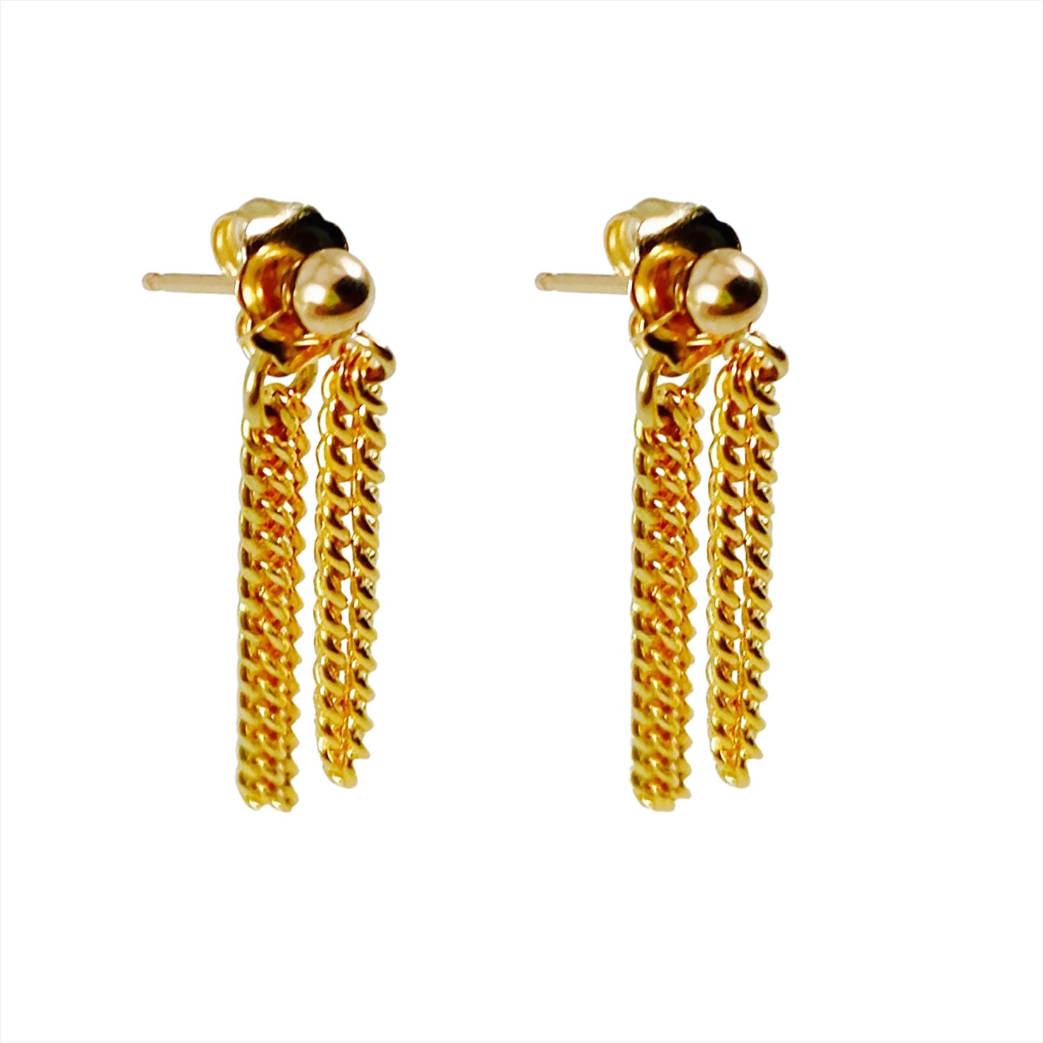 Gwen Beloti Jewelry Women's Gold Double Link Drop Earrings
