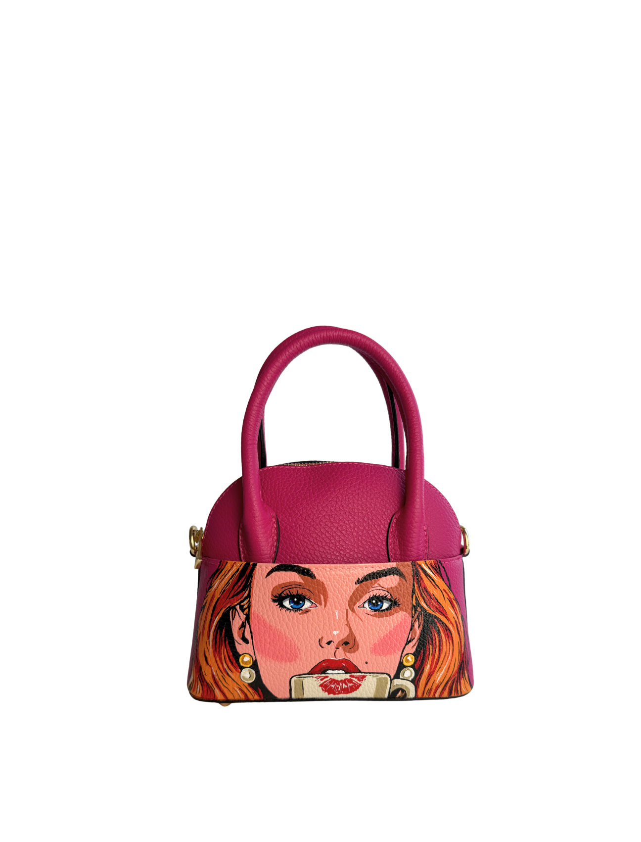 Women's Pink Polly Hand-Painted Leather Bag - Alix | One Size | Maison Rubaiyat