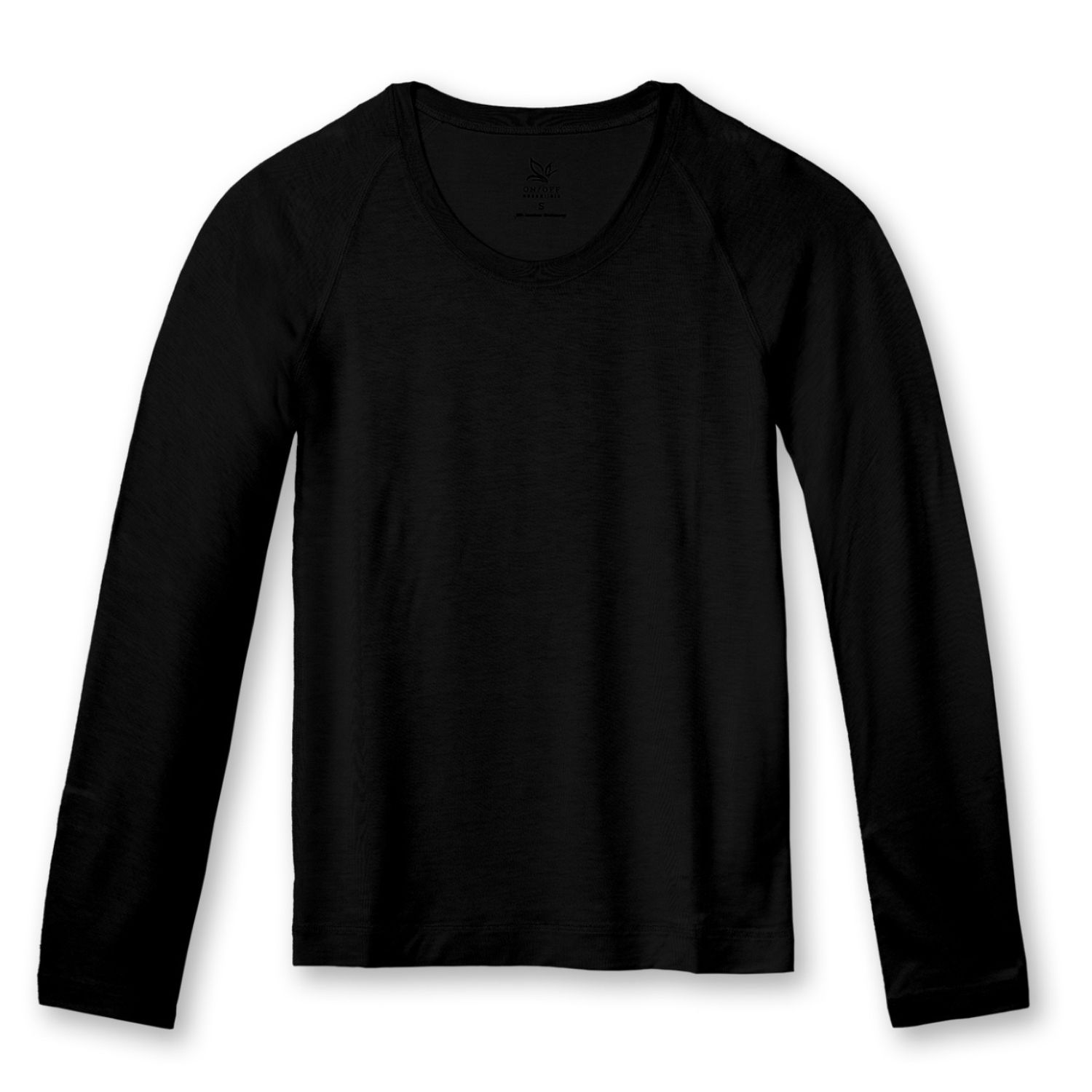 On/off Essentials Women's Bamboo Long Sleeve Tee - Black In Black