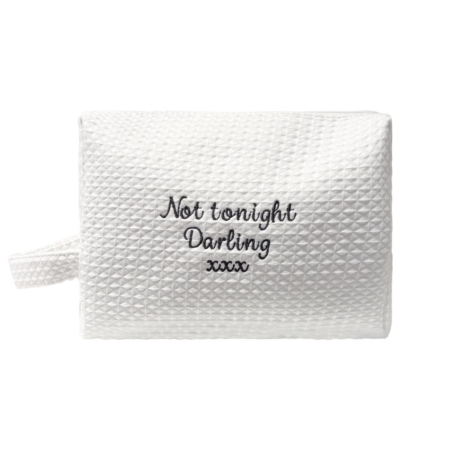 Lilly Loves Women's White Not Tonight Darling Wash Bag