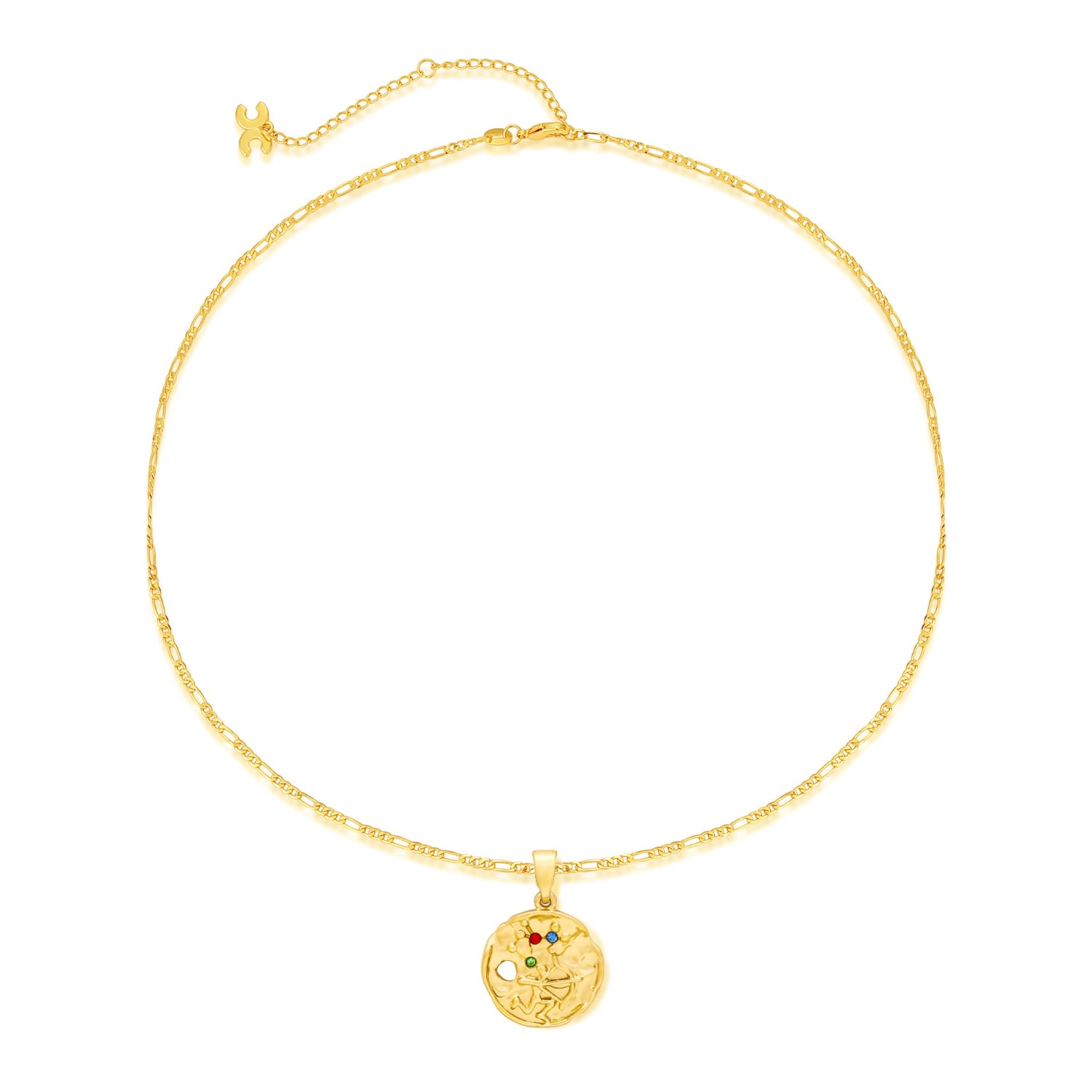 Classicharms Women's Gold Sculptural Zodiac Sign Pendant Necklace Set-sagittarius In Gold