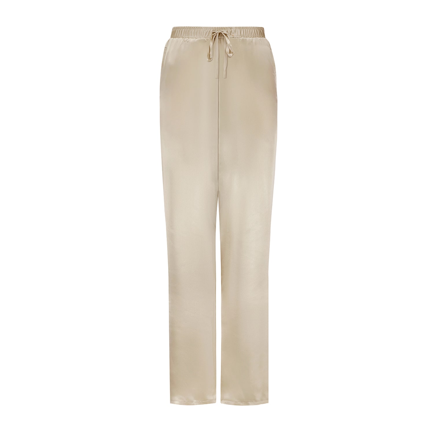 Women’s Gold Grace Silk Trouser - Sand Small The Summer Edit