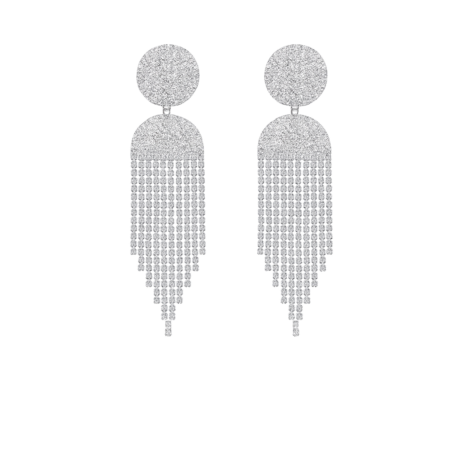 The Gala Women's Silver Twilight Aura Statement Earrings